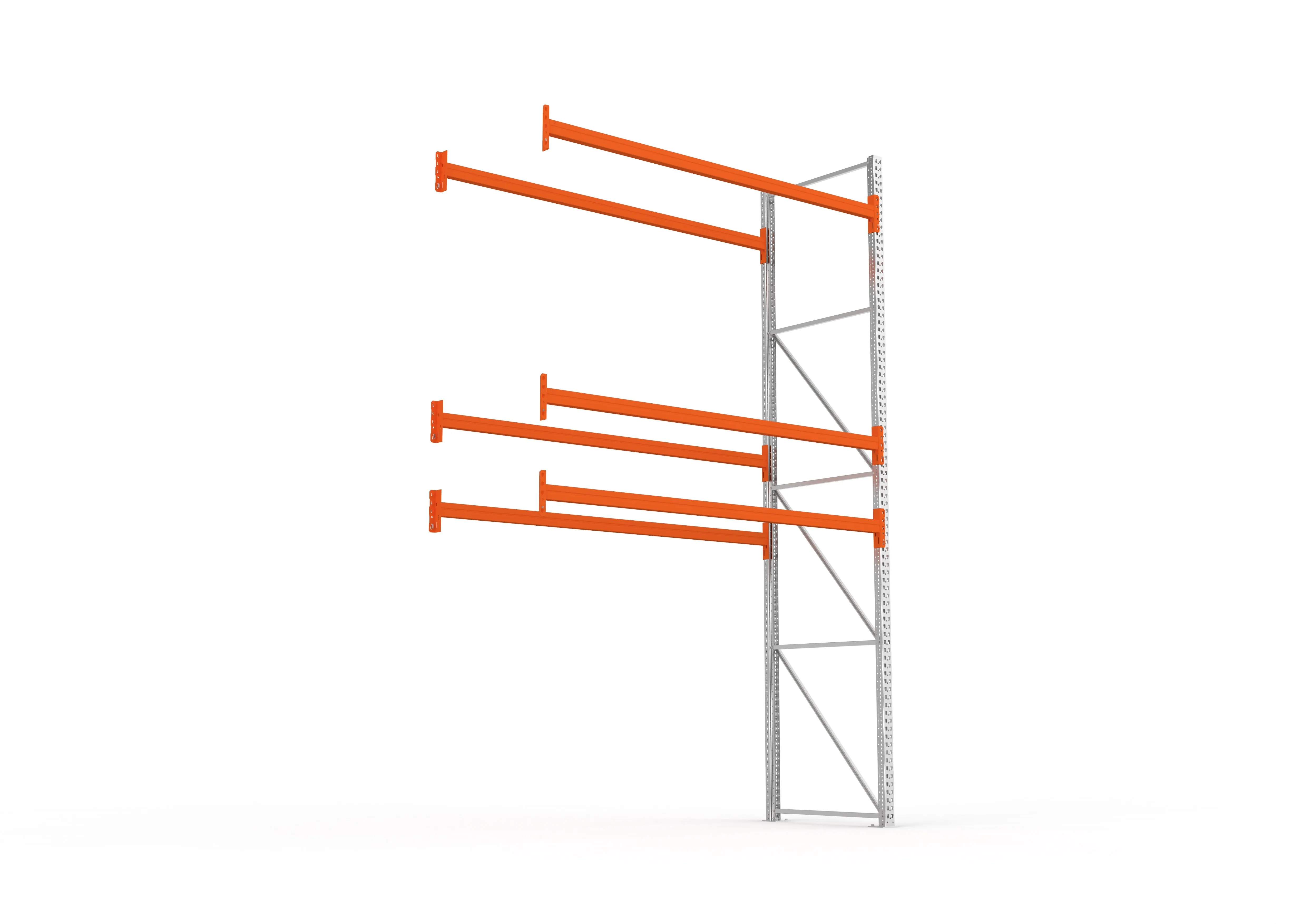Palettenregal Anbaumodul – 440×278×110 cm, bis 500 kg, 3 Ebenen