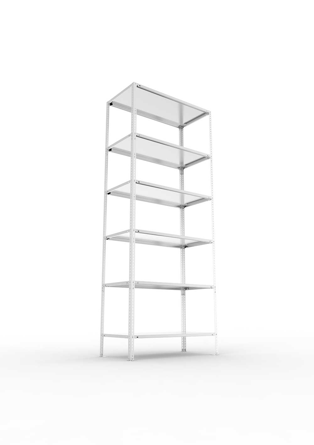 Kellerregal Pro Schraubsystem Grundregal 250×100×50 cm, 80 kg, 6 Böden, verzinkt