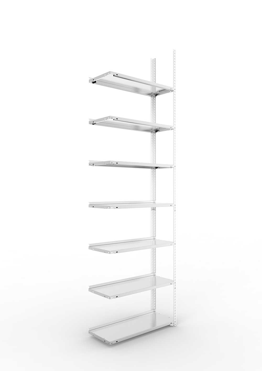 Büroregal Pro Schraubsystem Anbauregal – 250×75×30 cm, verzinkt, einseitig