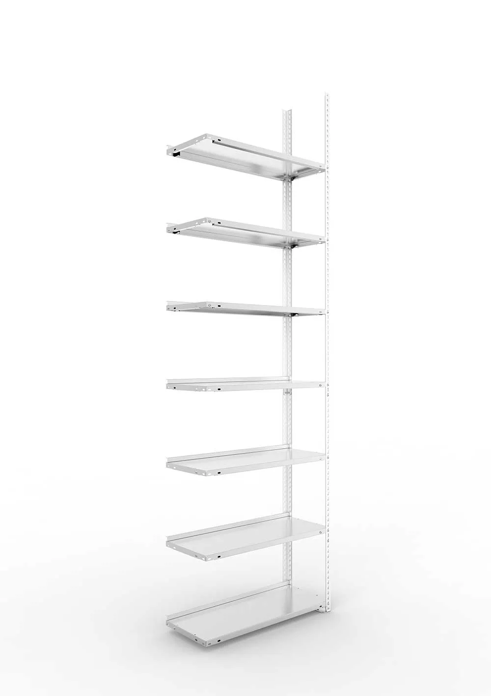 Büroregal Pro Schraubsystem Anbauregal – 250×75×30 cm, verzinkt, einseitig