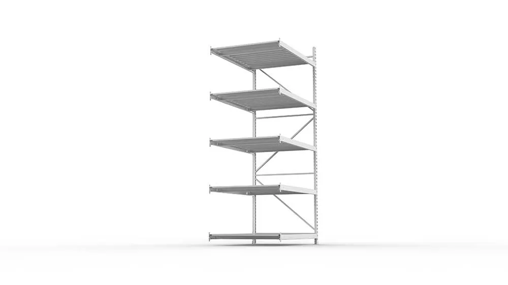 Weitspannregal Anbauregal 300×140×105 cm – Stahlpaneele, verzinkt