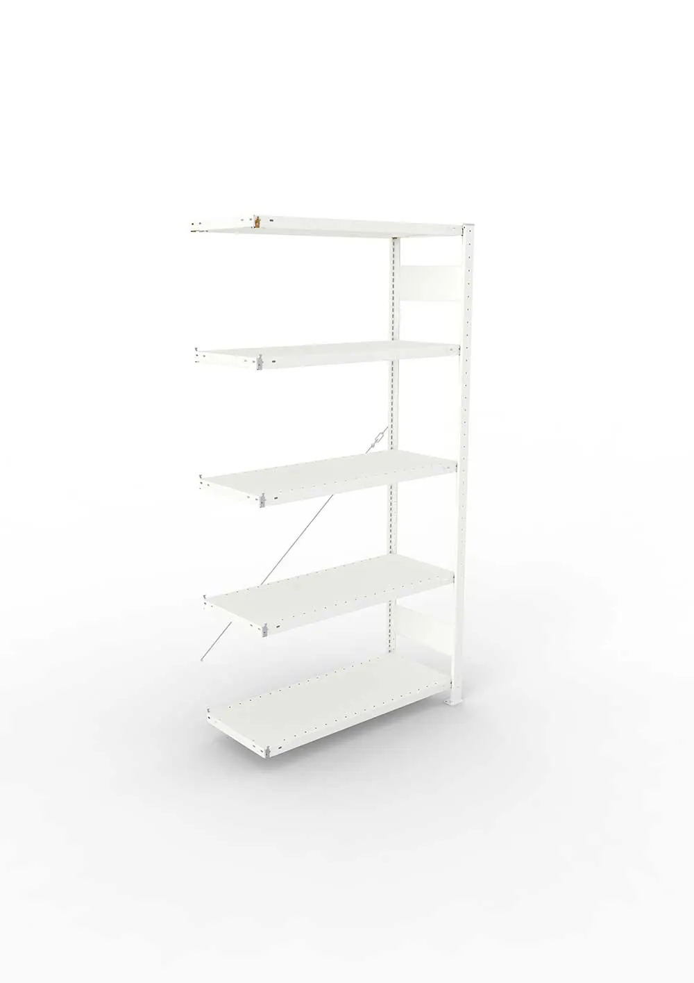 Metallregal Pro-Max Stecksystem Anbauregal – 200×100×40 cm, 150 kg, RAL 7035, 5 Böden