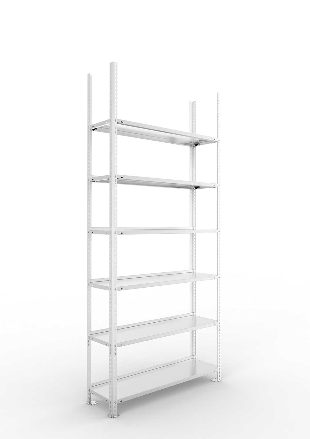 Büroregal Pro Schraubsystem Grundregal – 220×100×30 cm, verzinkt, einseitig
