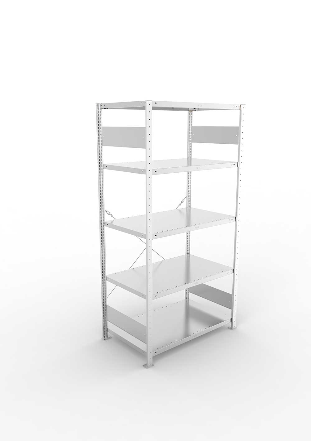 Kellerregal Pro-Flex Stecksystem Grundregal – 200×100×60 cm, 150 kg, verzinkt, 5 Böden