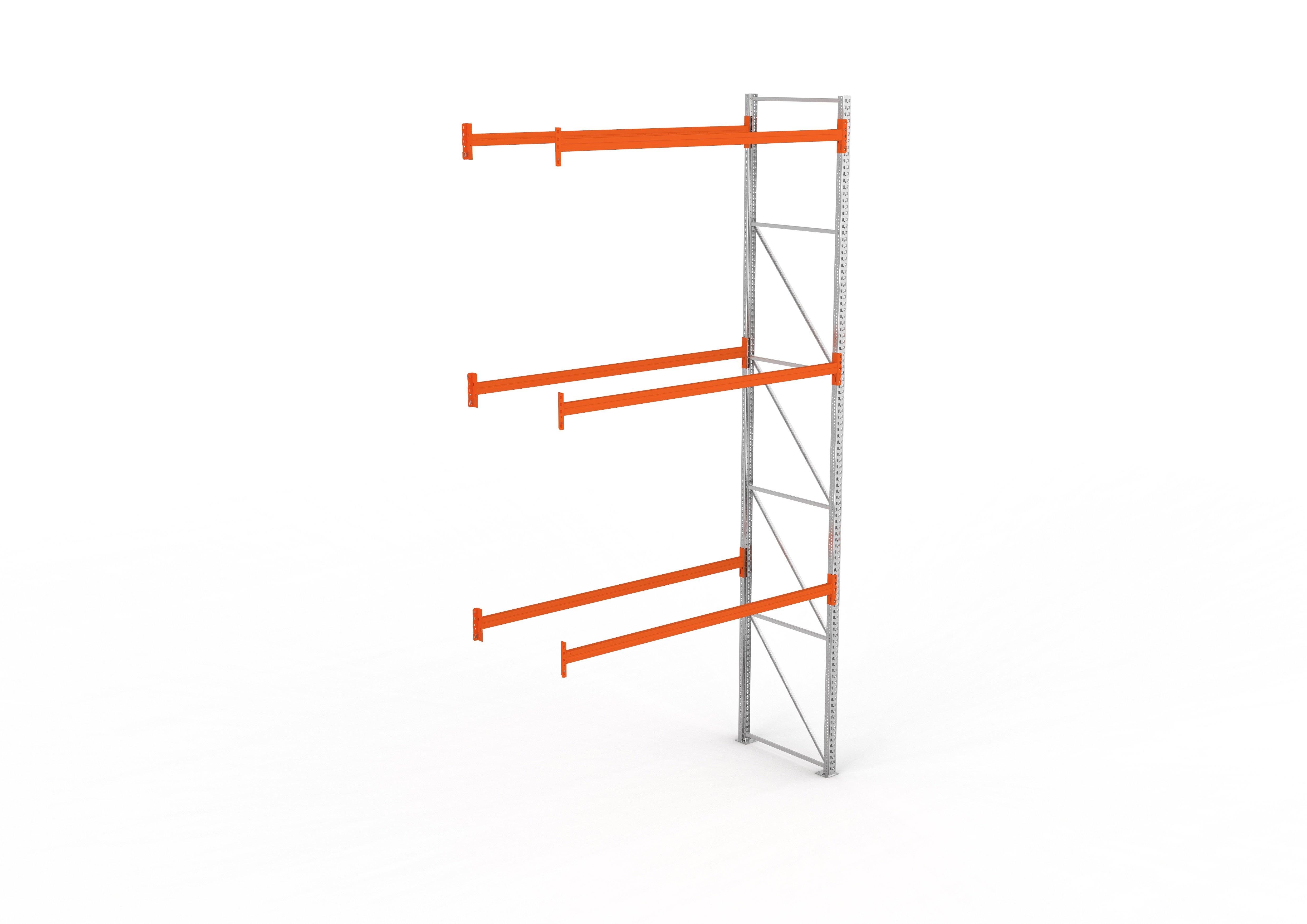 Palettenregal Anbaumodul – 550×278×110 cm, bis 500 kg, 4 Ebenen