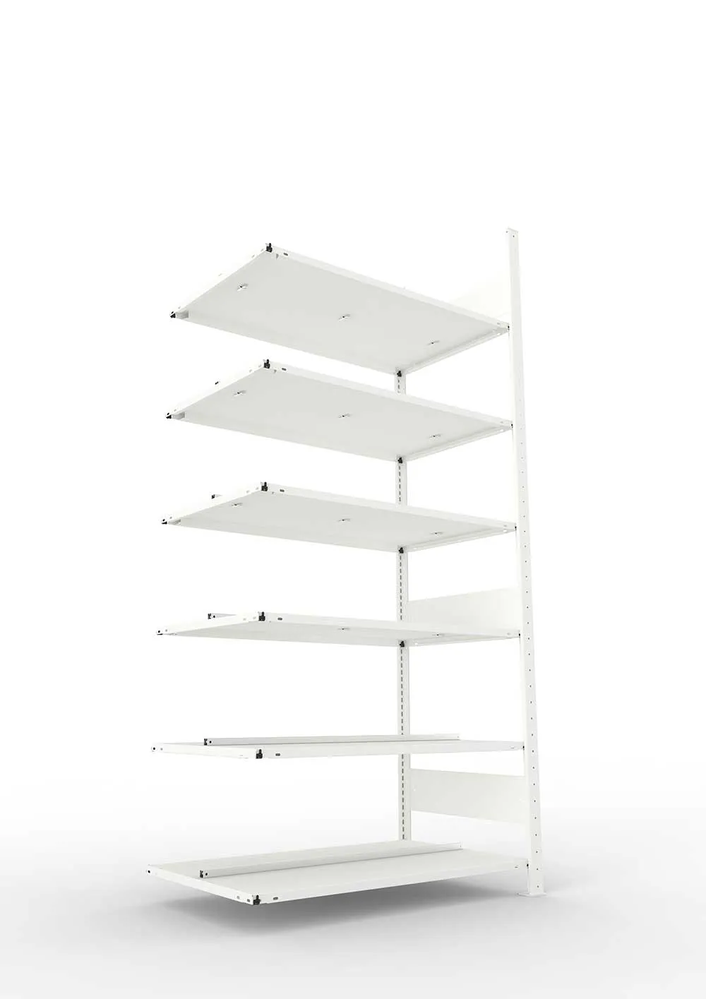 Büroregal Pro-Max Stecksystem Anbauregal – 220×100×60 cm, RAL 7035, doppelseitig