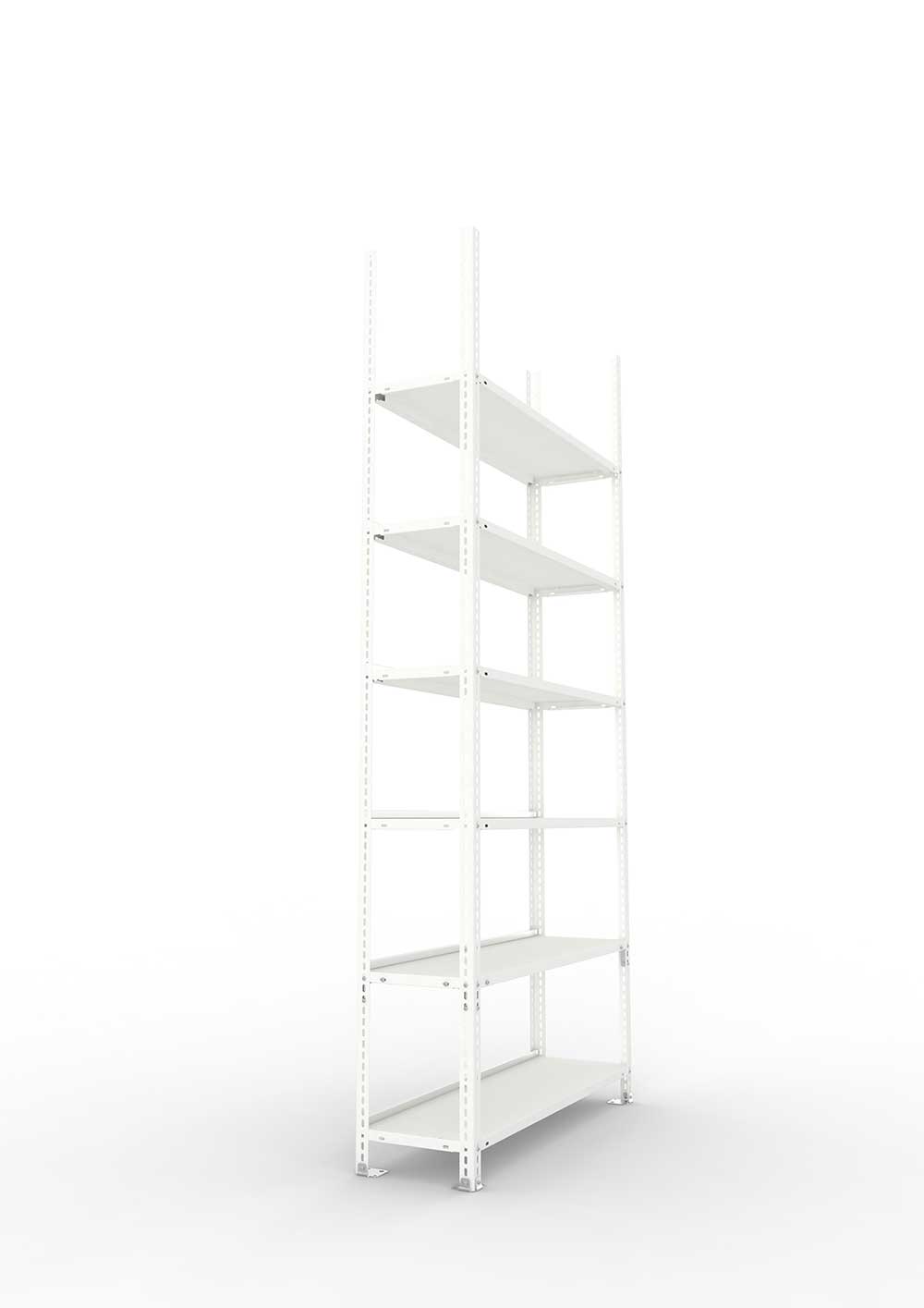 Büroregal Pro Schraubsystem Grundregal – 220×100×30 cm, RAL 7035