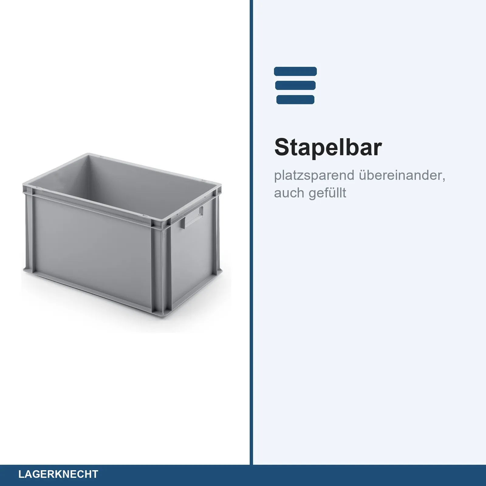 Eurobox 60x40x32 cm mit Scharnierdeckel, UNISTA