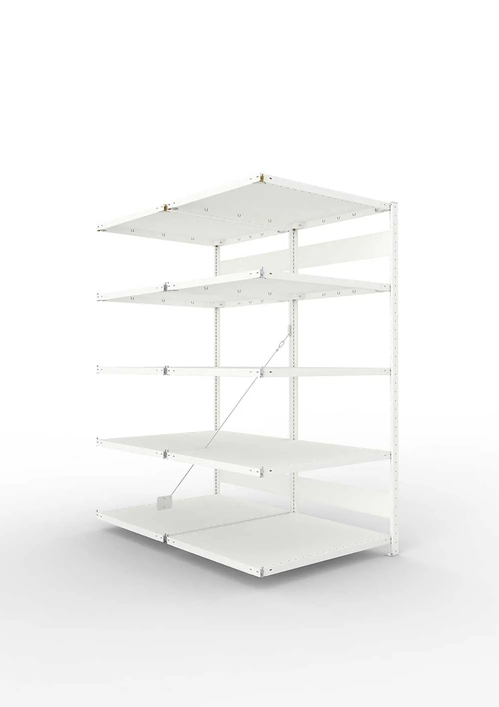 Metallregal Pro-Max Stecksystem Doppelanbauregal – 200×100×80 cm, 230 kg, RAL 7035