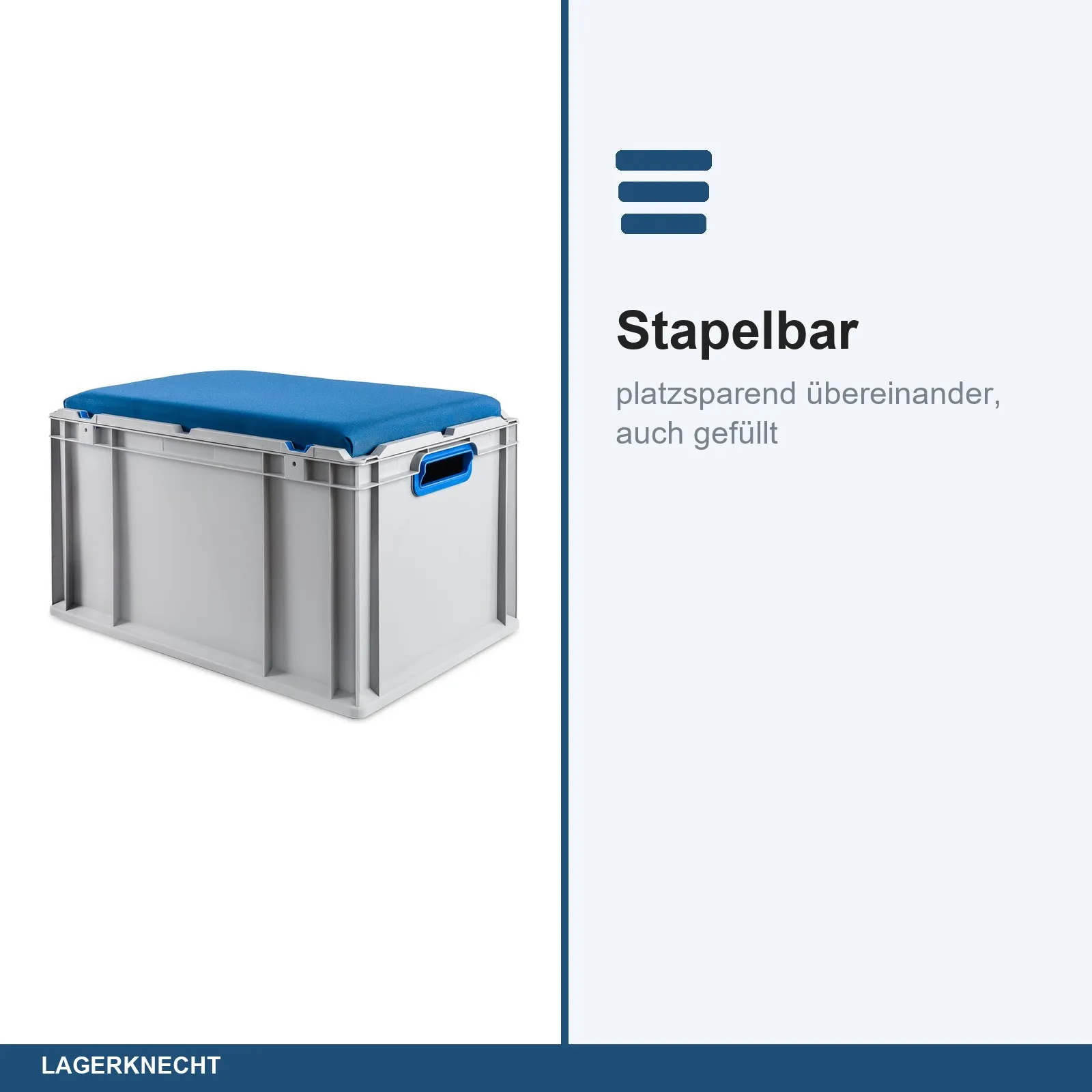 Seat Box 60x40x36 cm, NextGen, Griffe offen, blau