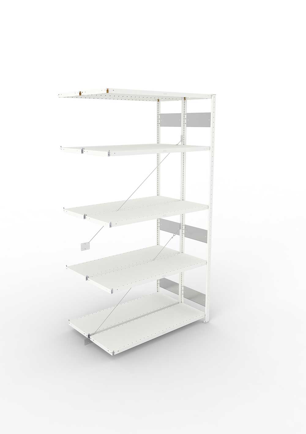 Metallregal Pro-Flex Stecksystem Doppelanbauregal – 250×130×40 cm, 230 kg, RAL 7035