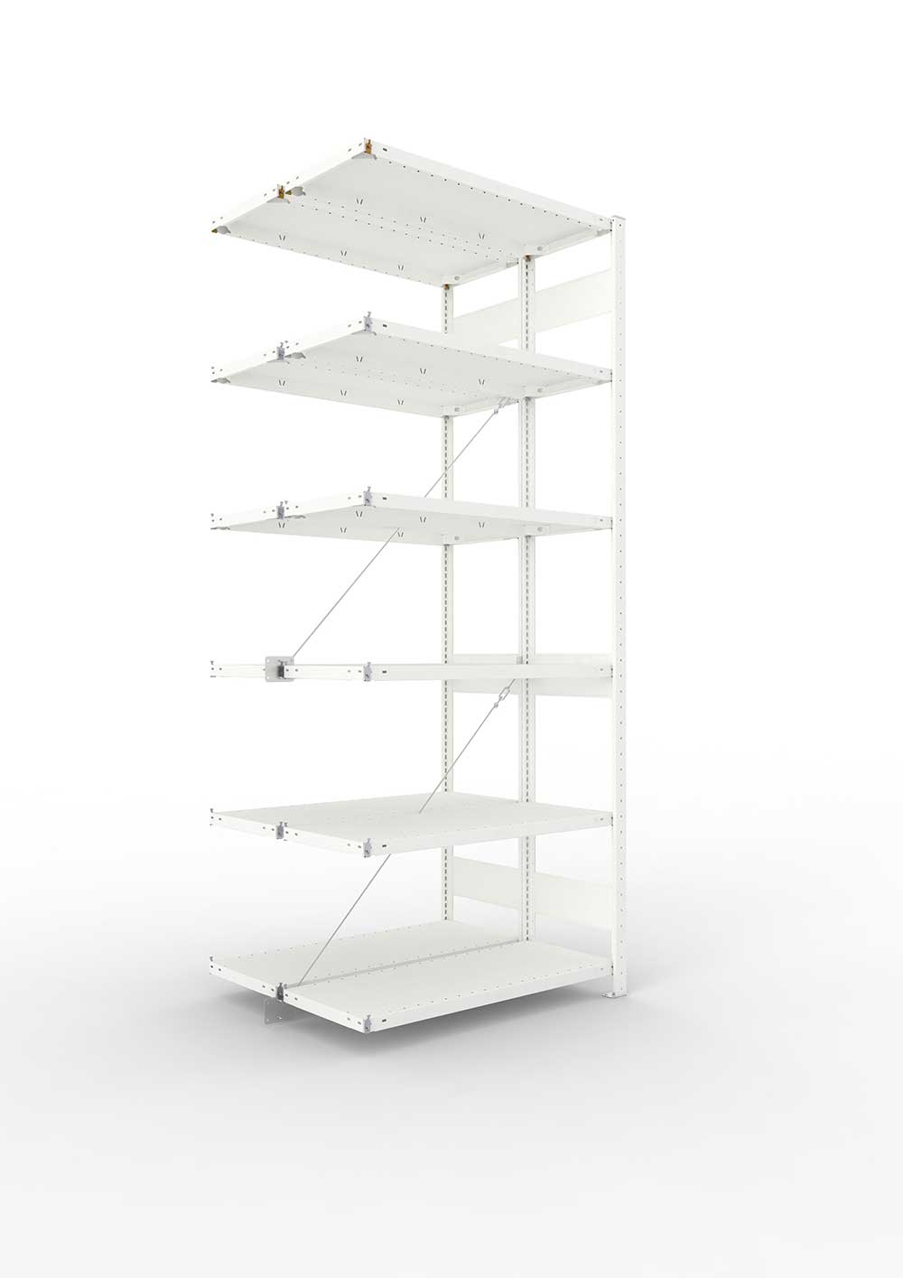 Metallregal Pro-Max Stecksystem Doppelanbauregal – 250×100×40 cm, 150 kg, RAL 7035