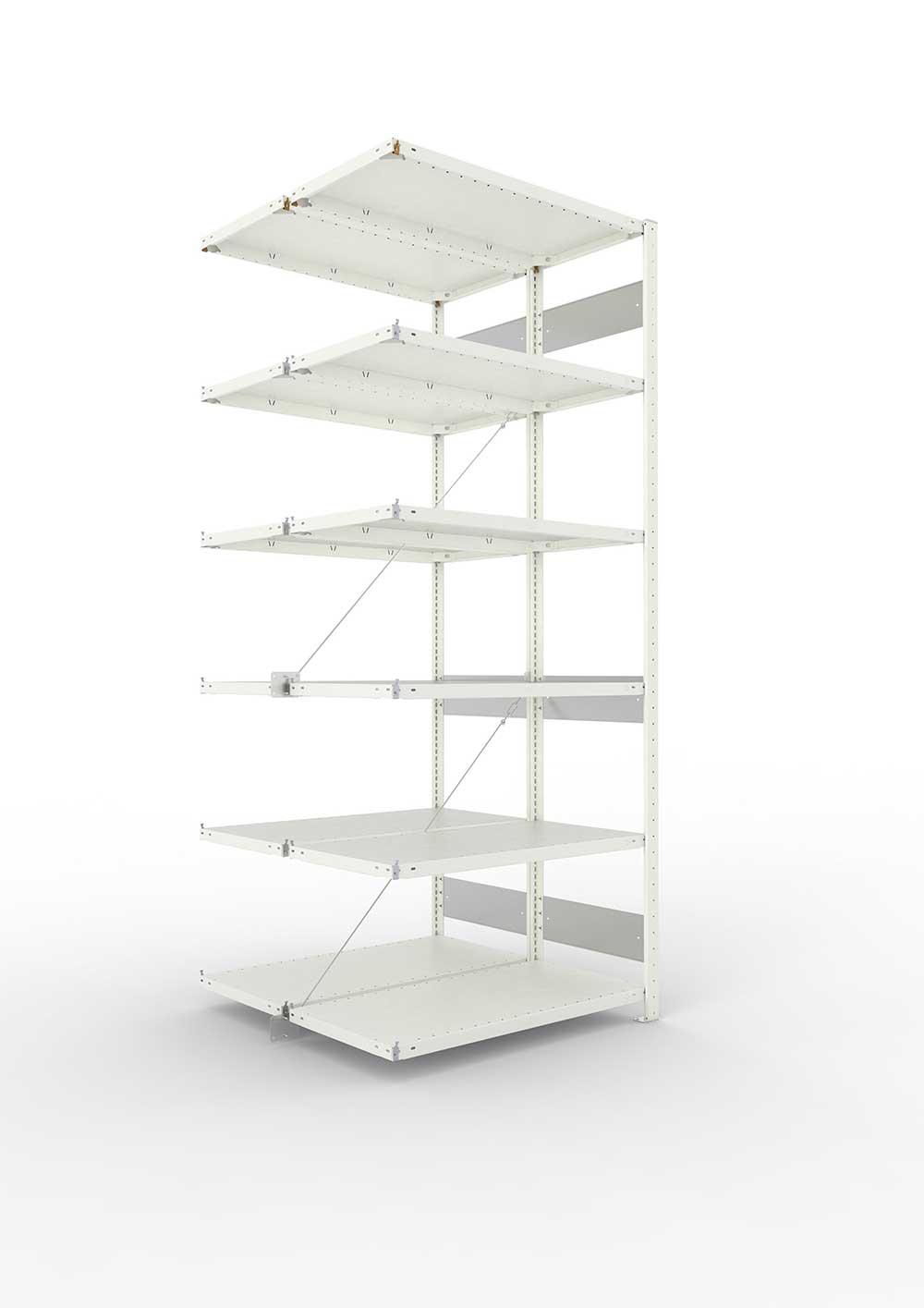 Metallregal Pro-Flex Stecksystem Doppelanbauregal – 250×100×50 cm, 150 kg, RAL 7035