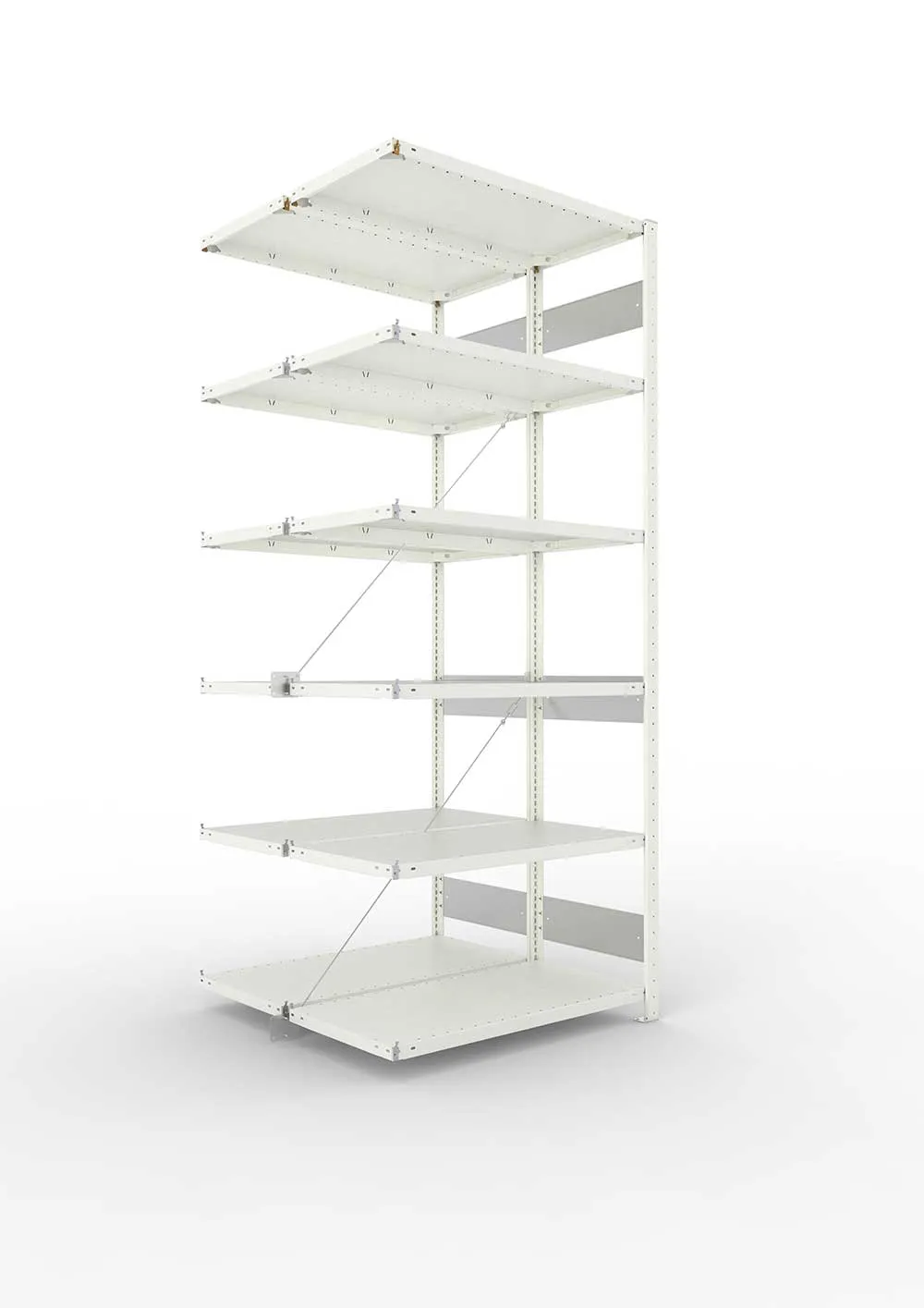 Metallregal Pro-Flex Stecksystem Doppelanbauregal – 250×100×50 cm, 150 kg, RAL 7035
