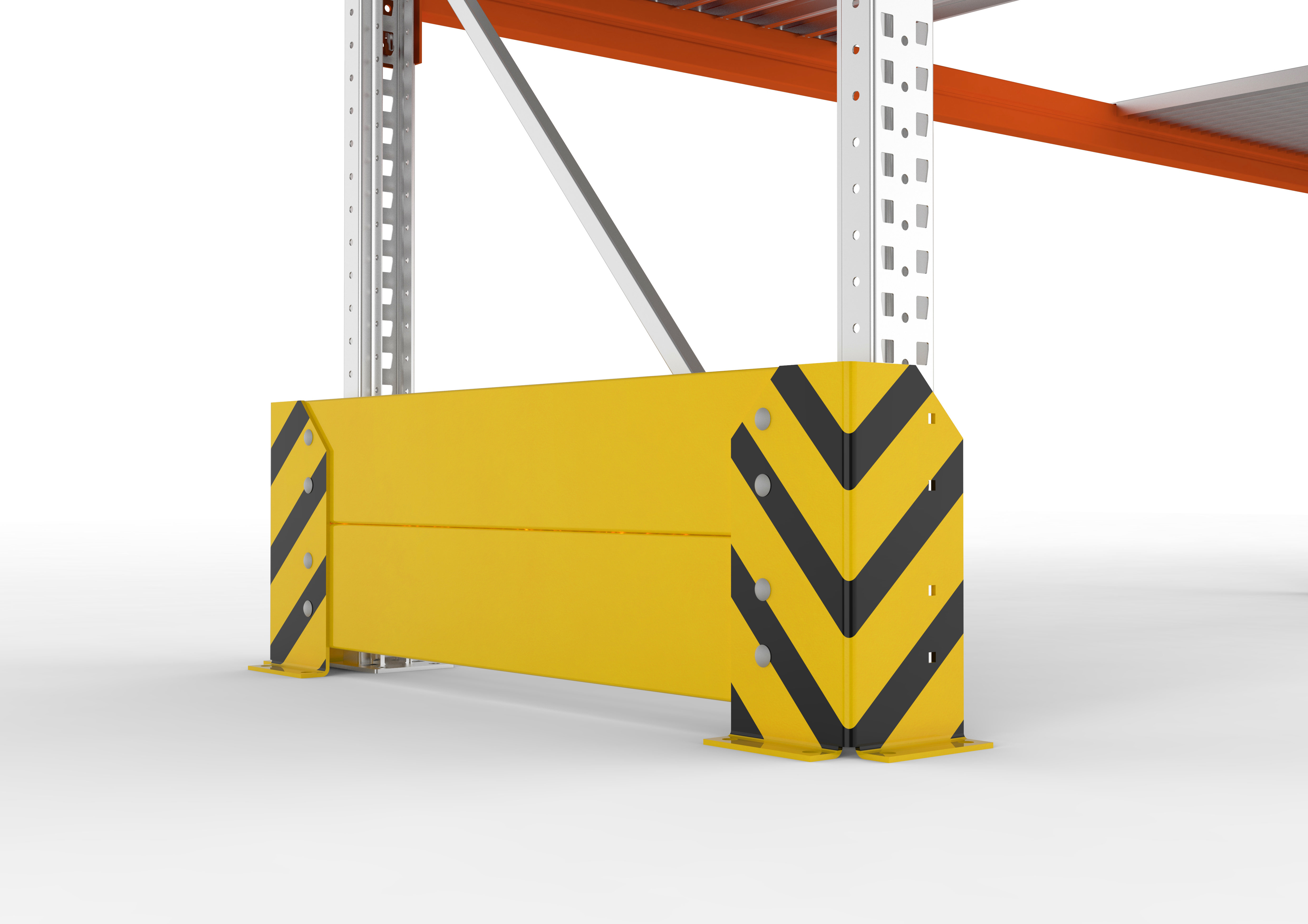 Palettenregal Rammschutzwand Einfachregal 80 cm, RAL 1003