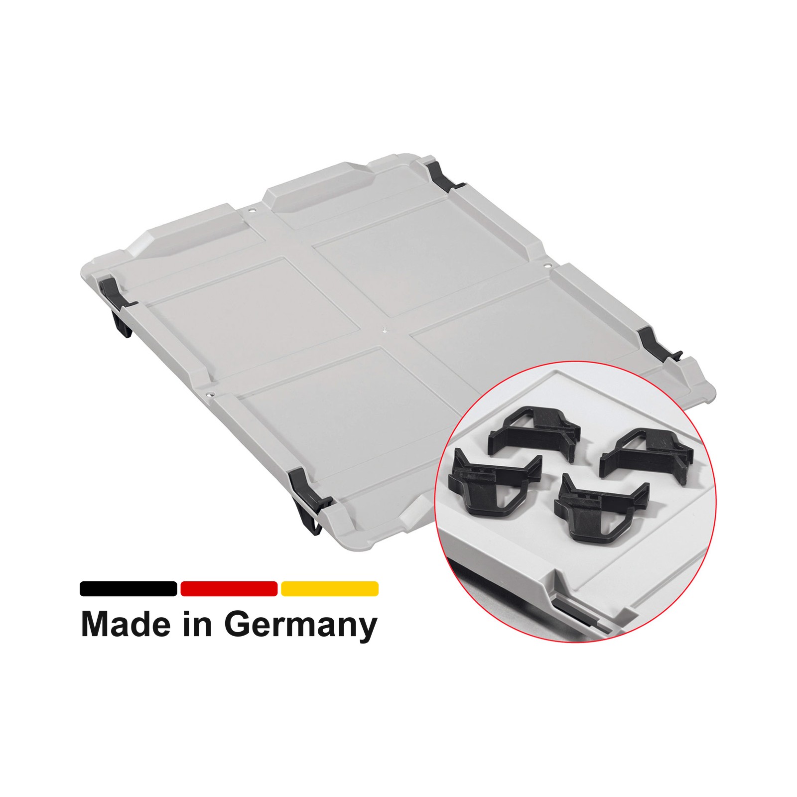 Eurobox 40x30x12 cm mit Deckel - NextGen, Griffe offen