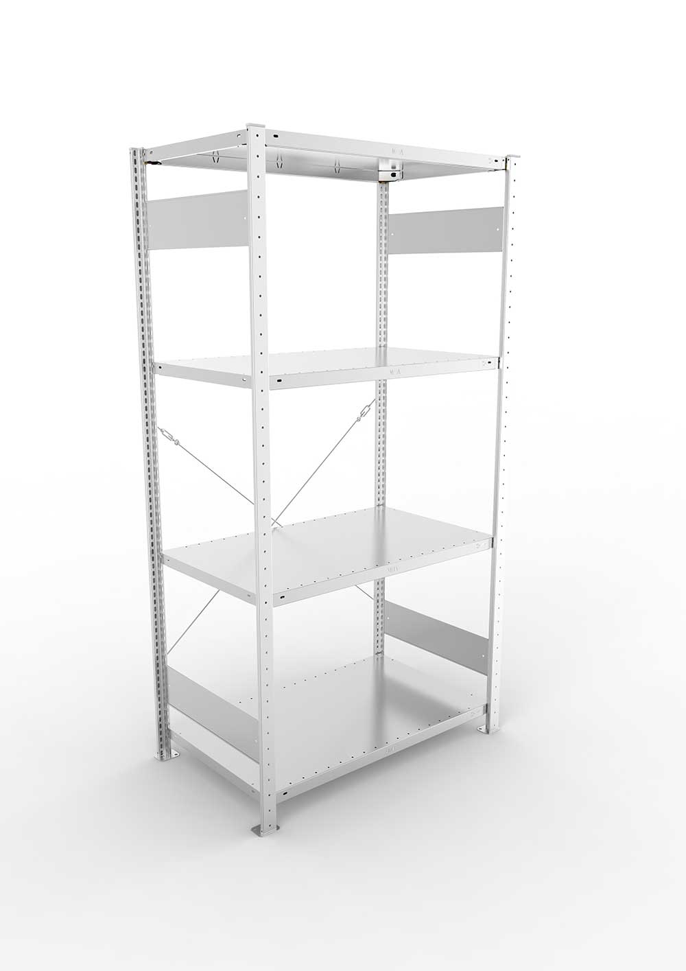 Metallregal SET Grundregal – 200×100×60 cm, 150 kg, verzinkt