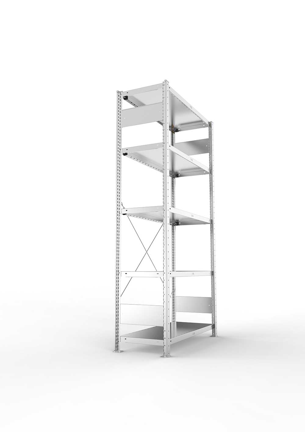 Steckregal Pro-Max Stecksystem Grundregal – 200×100×40 cm, 230 kg, verzinkt