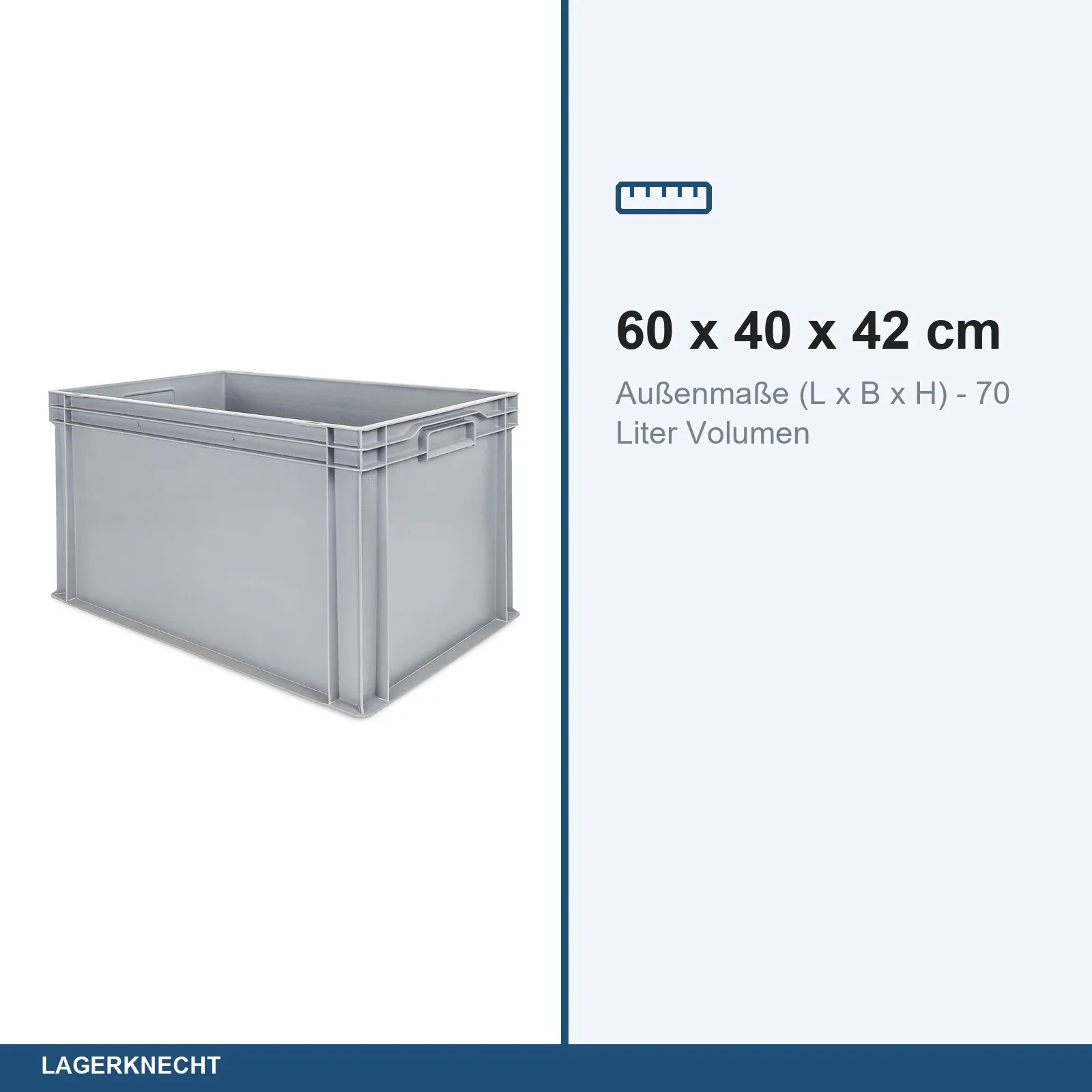 Eurobox 60x40x42 cm mit Scharnierdeckel, UNISTA