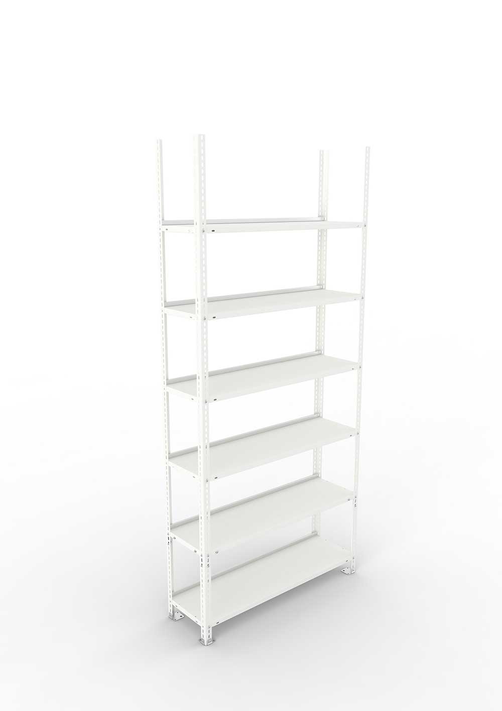 Büroregal Pro Schraubsystem Grundregal – 220×100×30 cm, RAL 7035