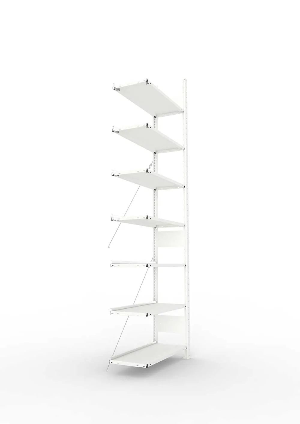Büroregal Pro-Max Stecksystem Anbauregal – 250×75×30 cm, RAL 7035, einseitig