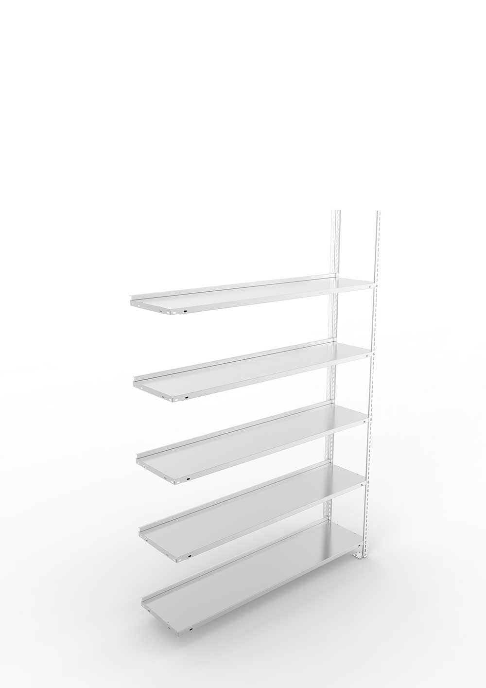 Büroregal Pro Schraubsystem Anbauregal – 185×125×30 cm, verzinkt