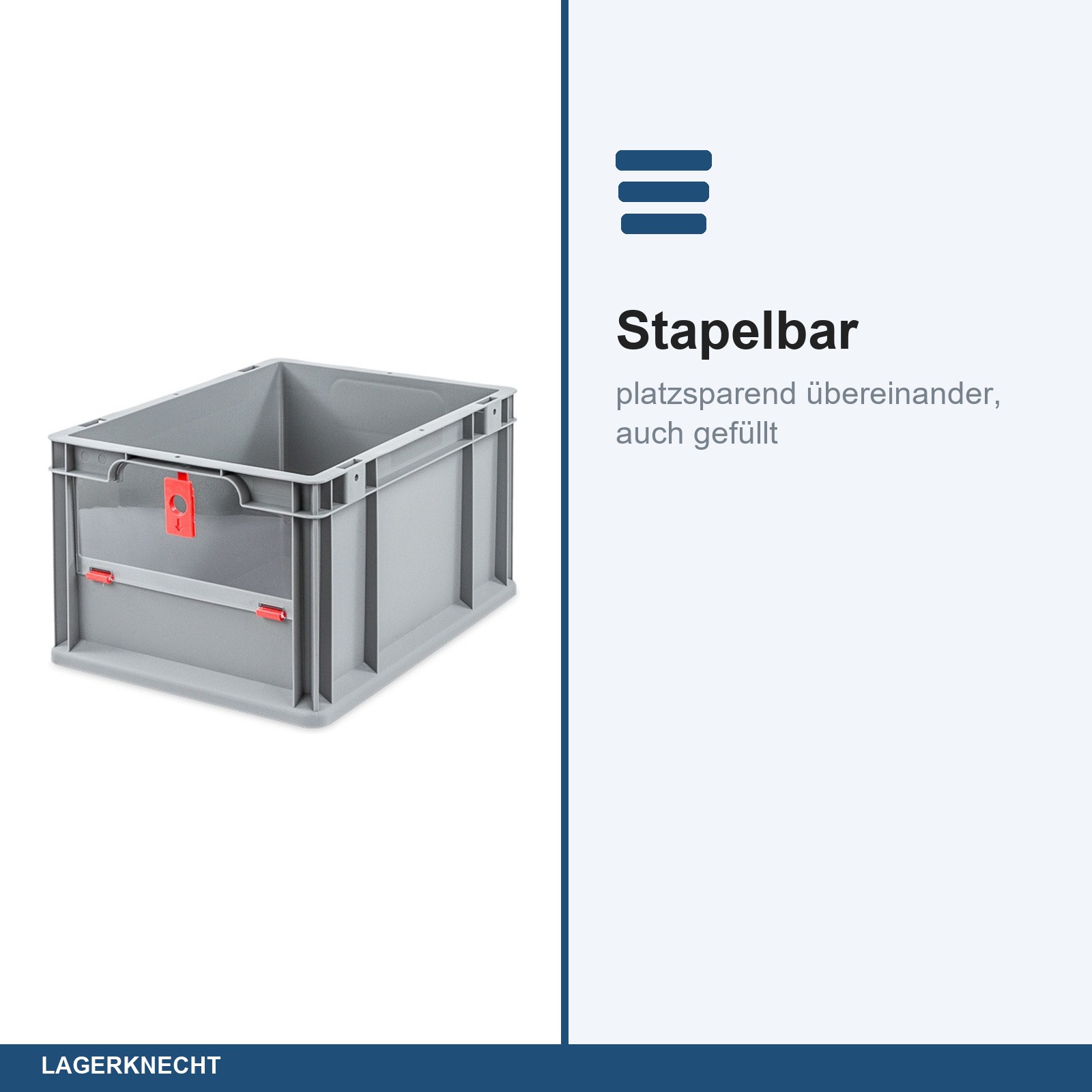 Eurobox NextGen Insight Cover, 400x300x220mm - Cover NIEDRIG - ROT