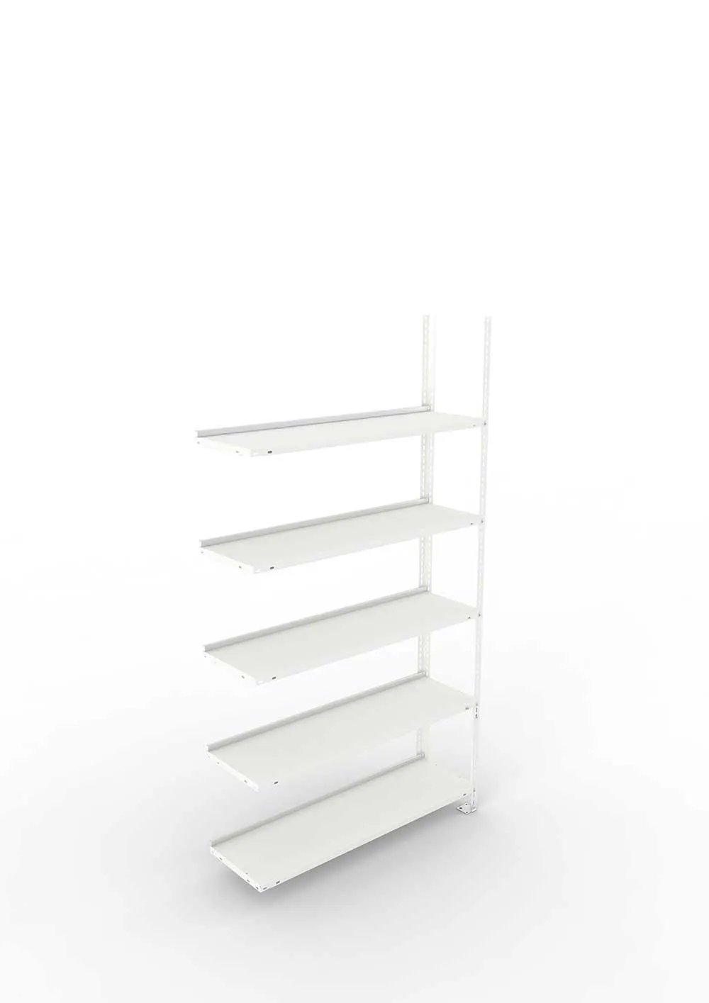 Büroregal Pro Schraubsystem Anbauregal – 185×100×30 cm, RAL 7035, einseitig