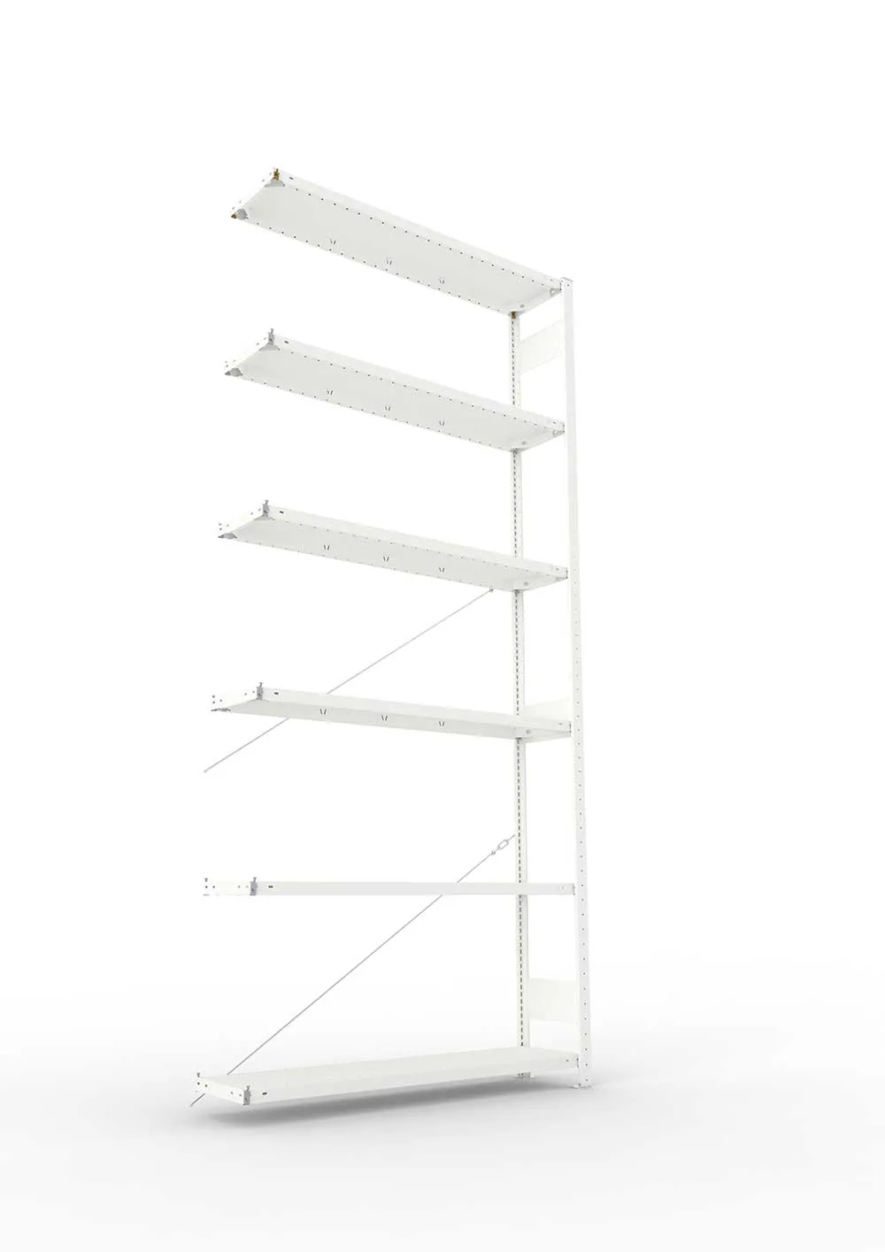 Metallregal Pro-Max Stecksystem Anbauregal – 300×130×30 cm, 230 kg, RAL 7035, 6 Böden