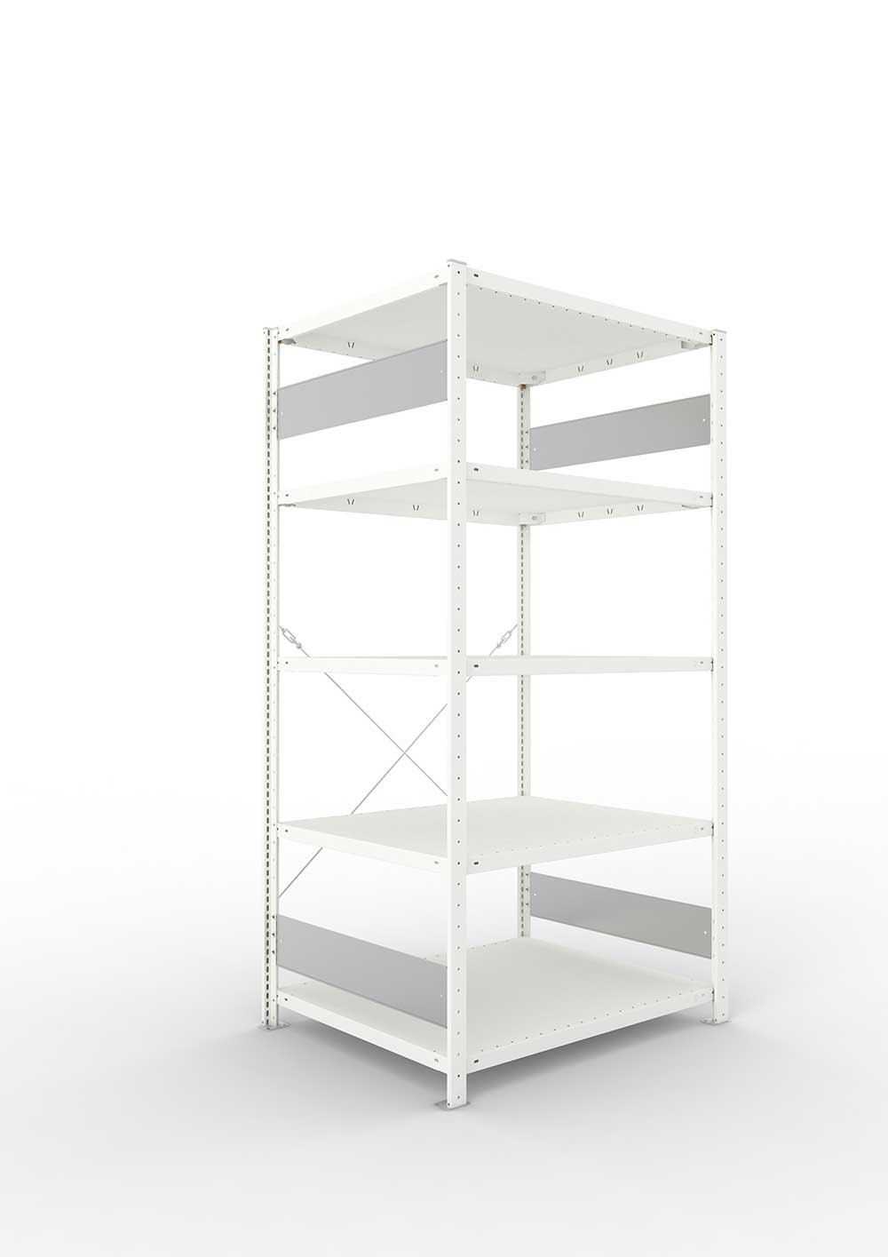 Metallregal Pro-Flex Stecksystem Grundregal – 200×100×80 cm, 230 kg, RAL 7035, 5 Böden