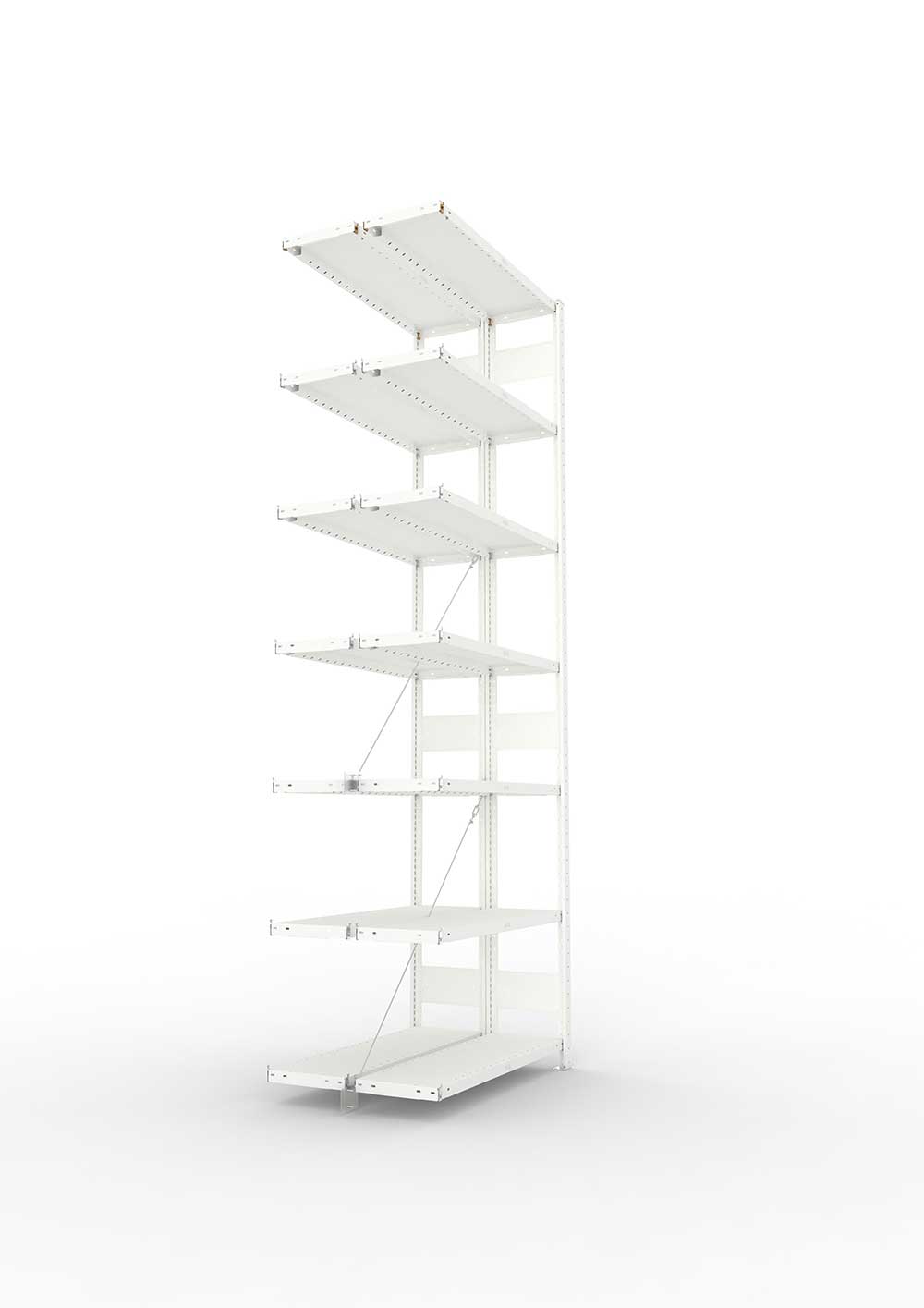 Metallregal Pro-Max Stecksystem Doppelanbauregal – 300×100×30 cm, 230 kg, RAL 7035