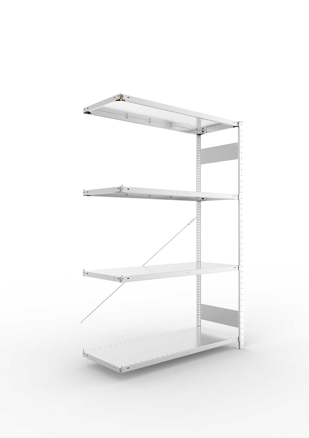 Kellerregal Pro-Flex Stecksystem Anbauregal – 200×130×50 cm, 230 kg, verzinkt, 4 Böden