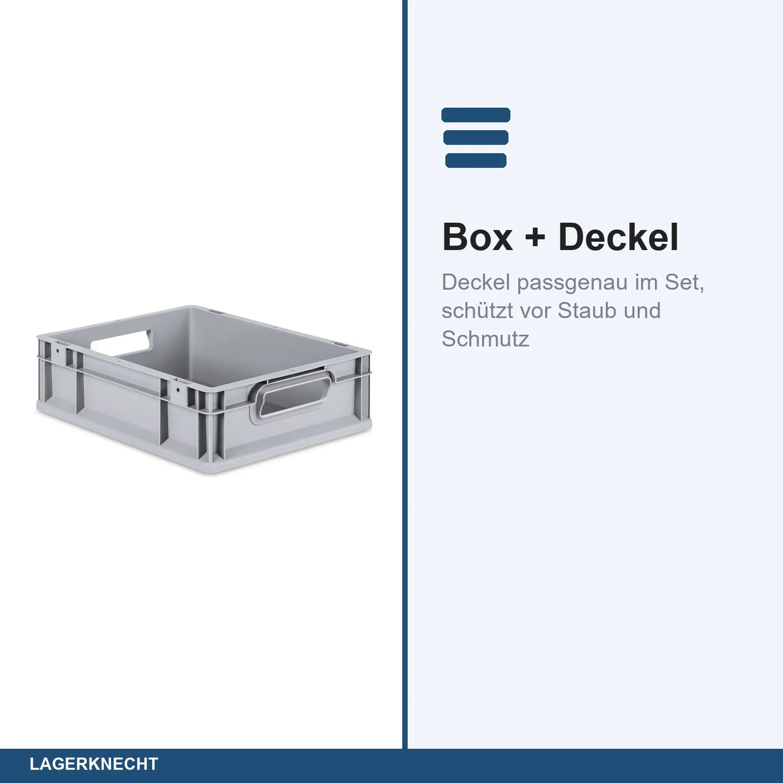 Eurobox 40x30x12 cm mit Scharnierdeckel, NextGen
