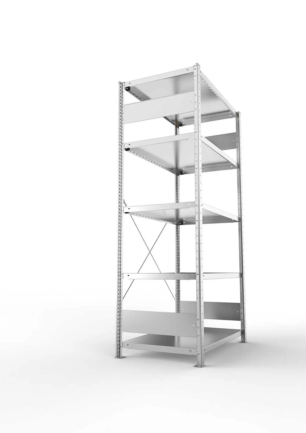Kellerregal Pro-Flex Stecksystem Grundregal – 200×100×60 cm, 230 kg, verzinkt, 5 Böden