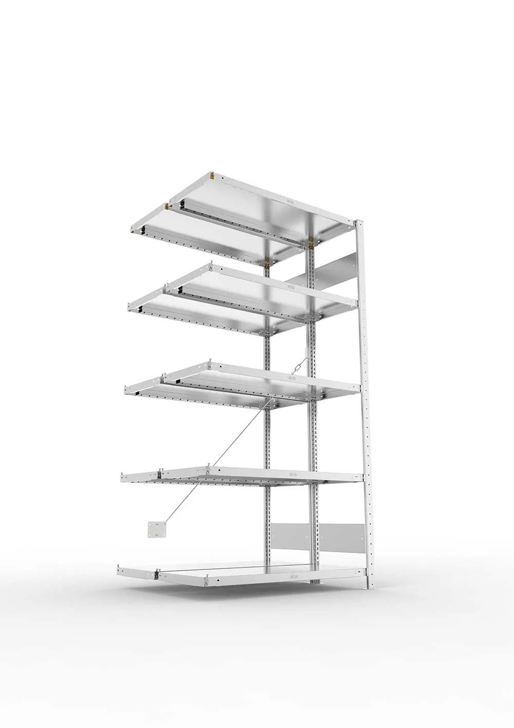 Metallregal Pro-Flex Stecksystem Doppelanbauregal – 200×100×40 cm, 230 kg, verzinkt