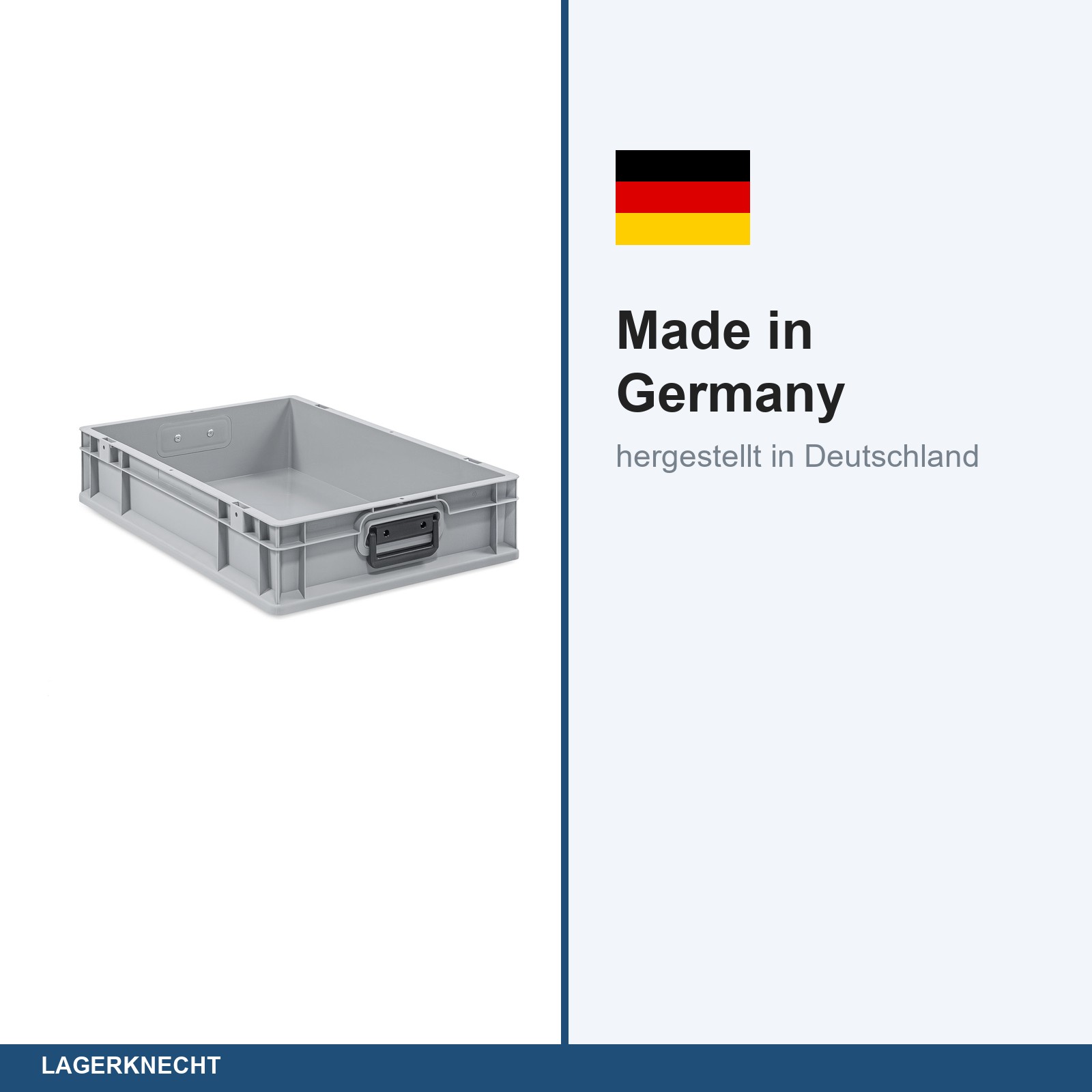 Eurobox 60x40x12 cm mit Scharnierdeckel, NextGen Portable Duo