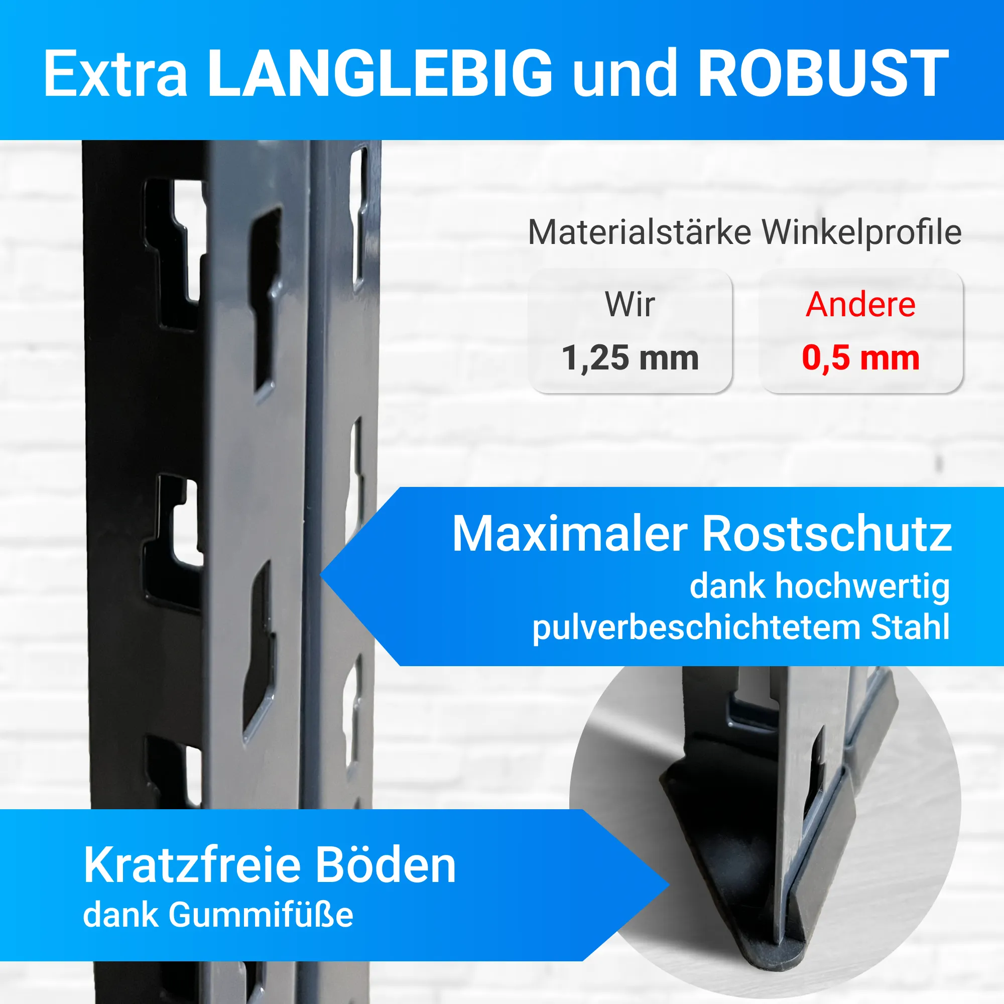 Schwerlastregal Talent 180×92×46 cm – anthrazit, 265 kg Fachlast