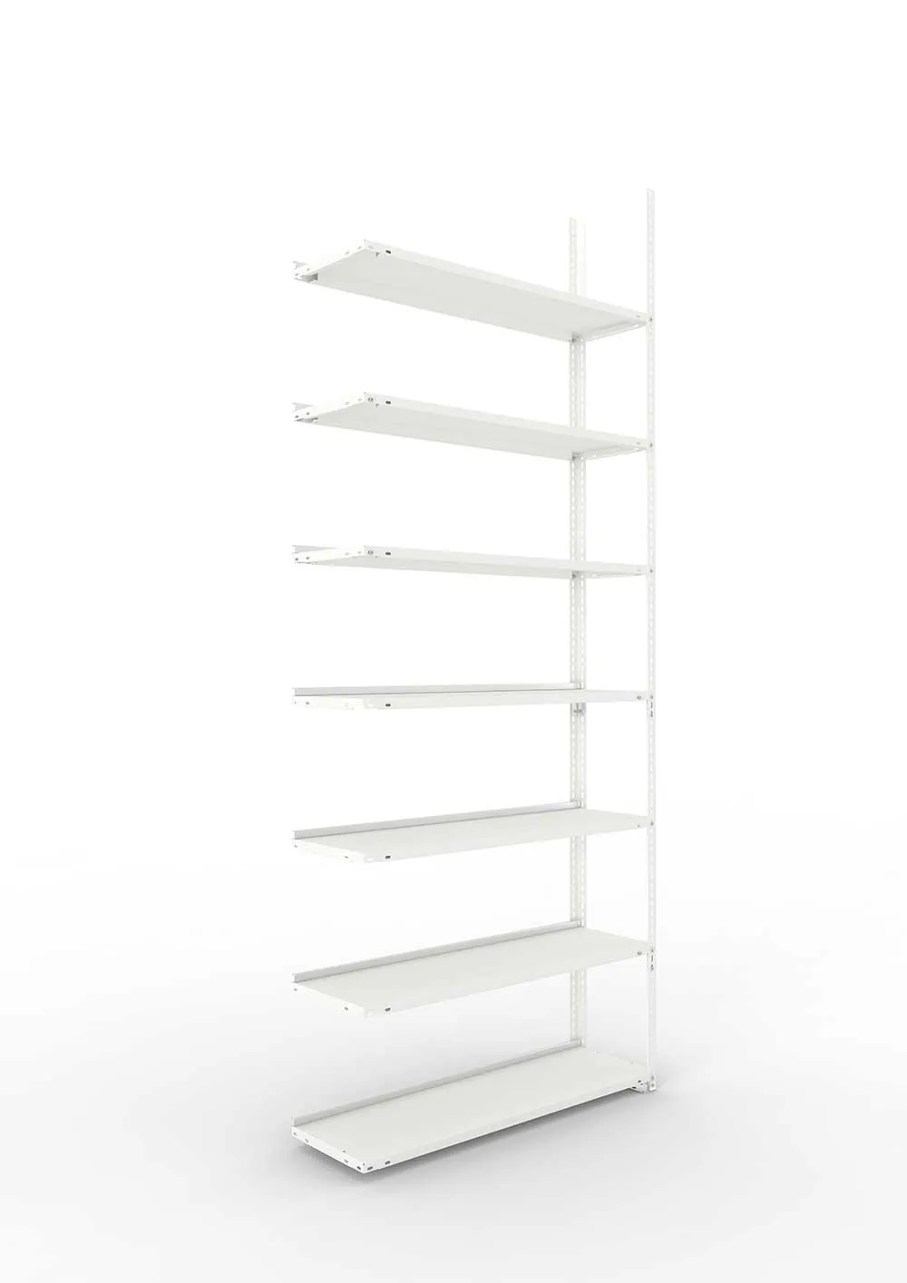 Büroregal Pro Schraubsystem Anbauregal – 250×100×30 cm, RAL 7035, einseitig