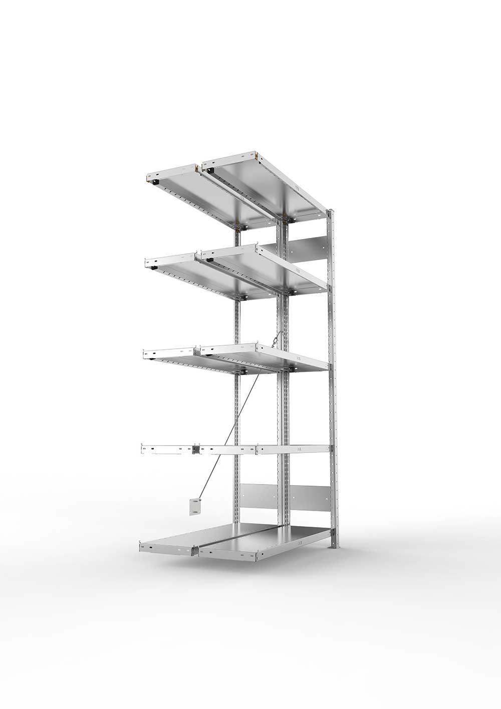 Metallregal Pro-Max Stecksystem Doppelanbauregal – 200×100×30 cm, 230 kg, verzinkt