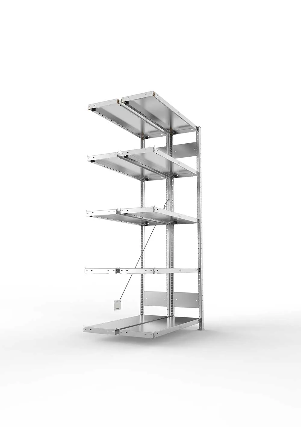 Metallregal Pro-Max Stecksystem Doppelanbauregal – 200×100×30 cm, 230 kg, verzinkt