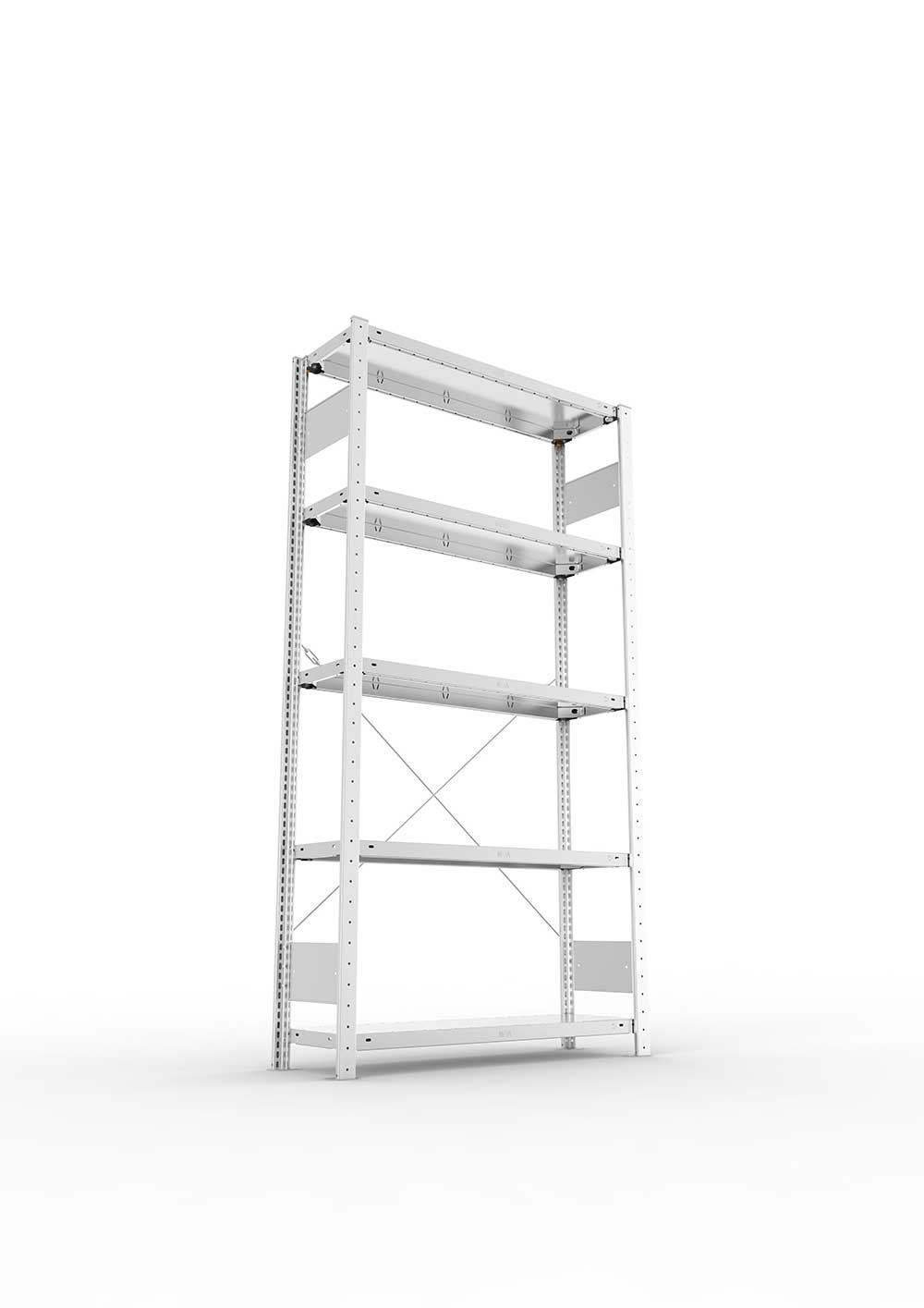 Kellerregal Pro-Flex Stecksystem Grundregal – 200×100×30 cm, 150 kg, verzinkt, 5 Böden