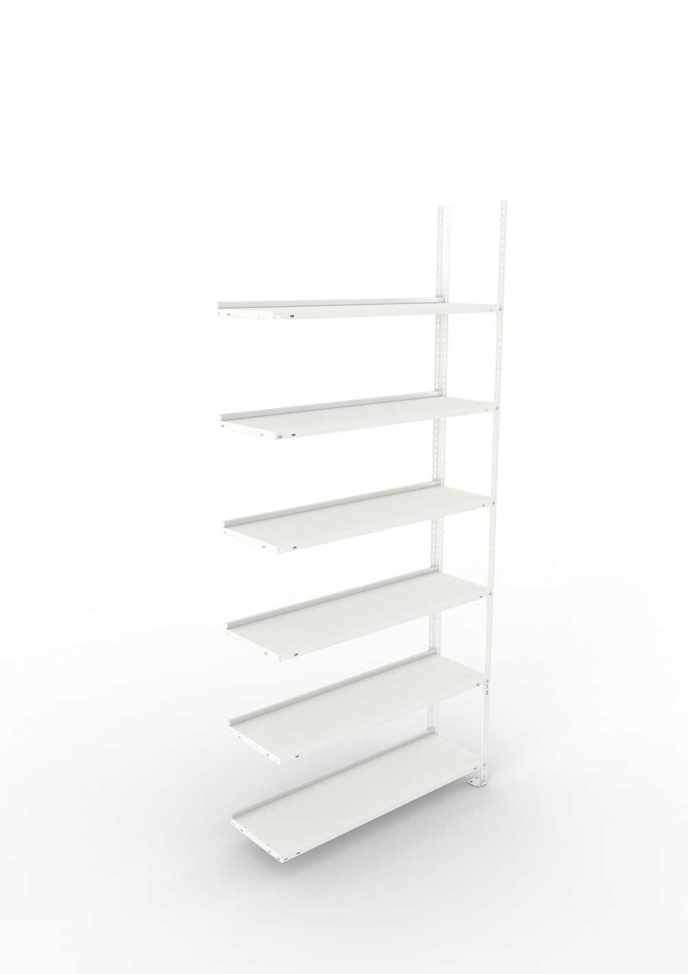 Büroregal Pro Schraubsystem Anbauregal – 220×100×30 cm, RAL 7035