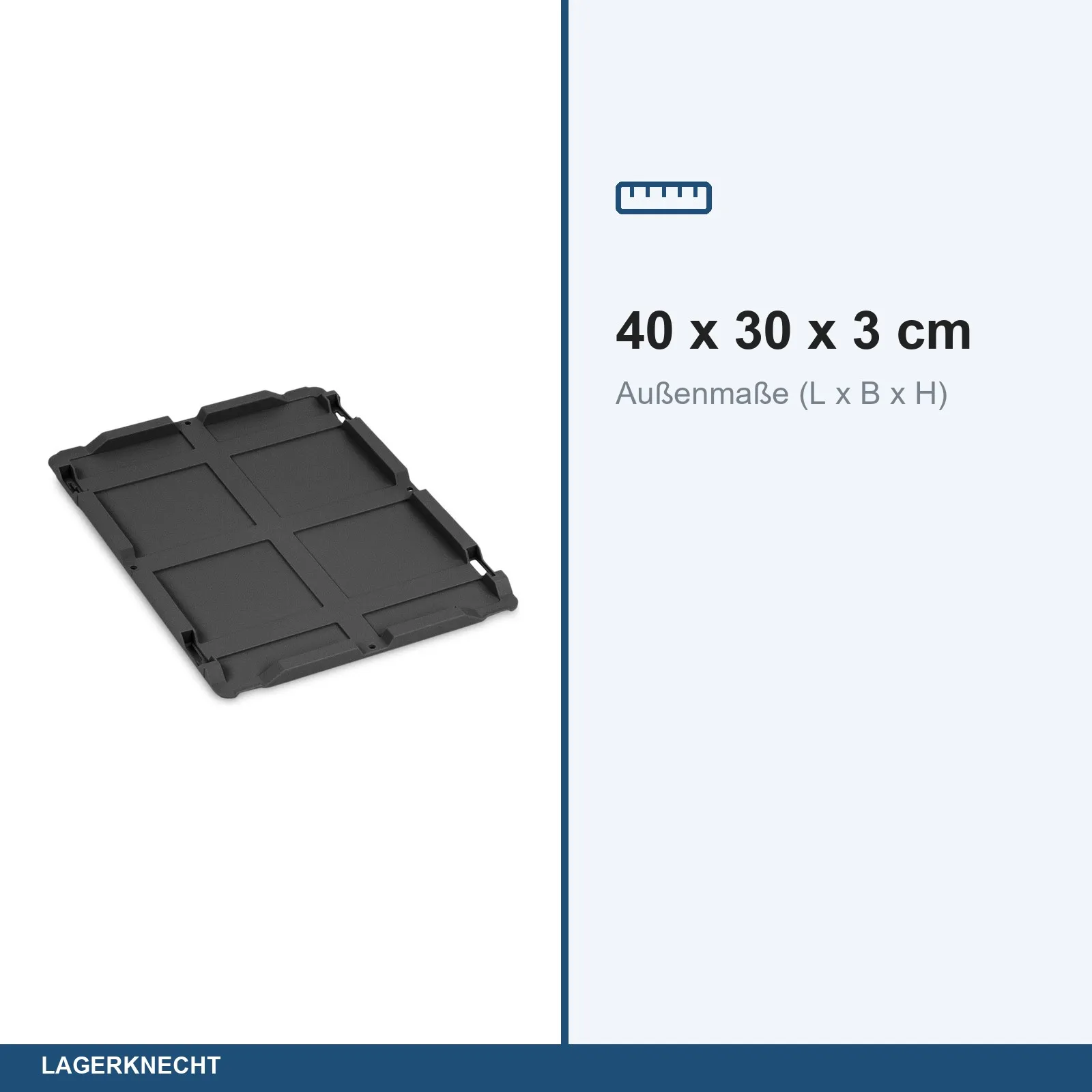 Auflagedeckel 400 x 300 für Eurobox NextGen 2.0 Cycle - Anthrazit