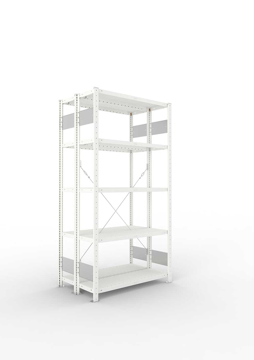 Metallregal Pro-Flex Stecksystem Doppelgrundregal – 200×100×30 cm, 230 kg, RAL 7035