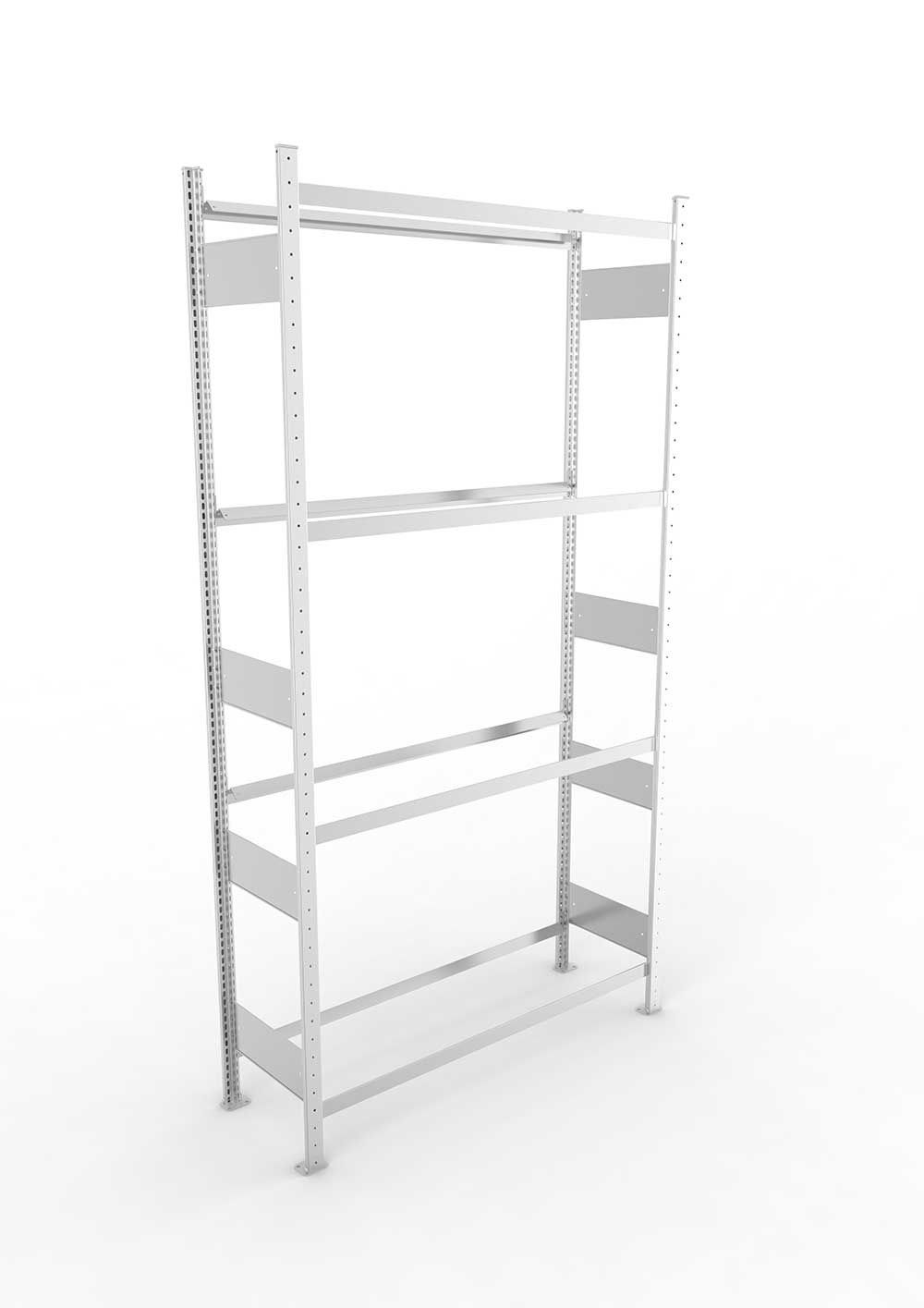 Reifenregal GR 2500 x 1300 x 400 kpl. vzk mit 8 Reifen-Längsriegeln ( 4 Reifenebenen ) – detaillierte Produktabbildung