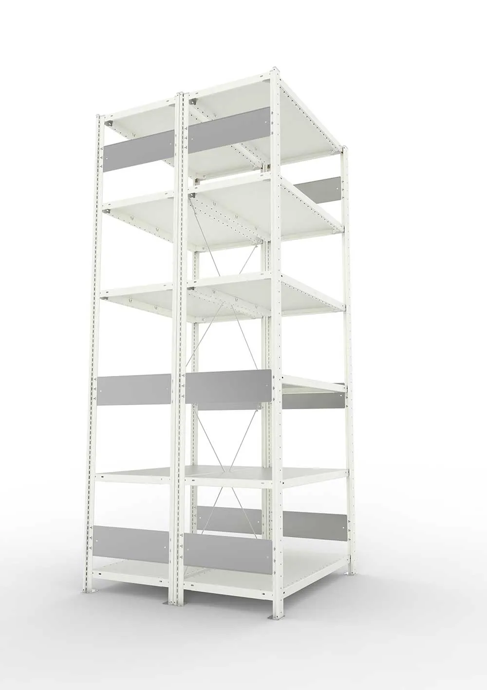 Metallregal Pro-Flex Stecksystem Doppelgrundregal – 250×100×50 cm, 150 kg, RAL 7035