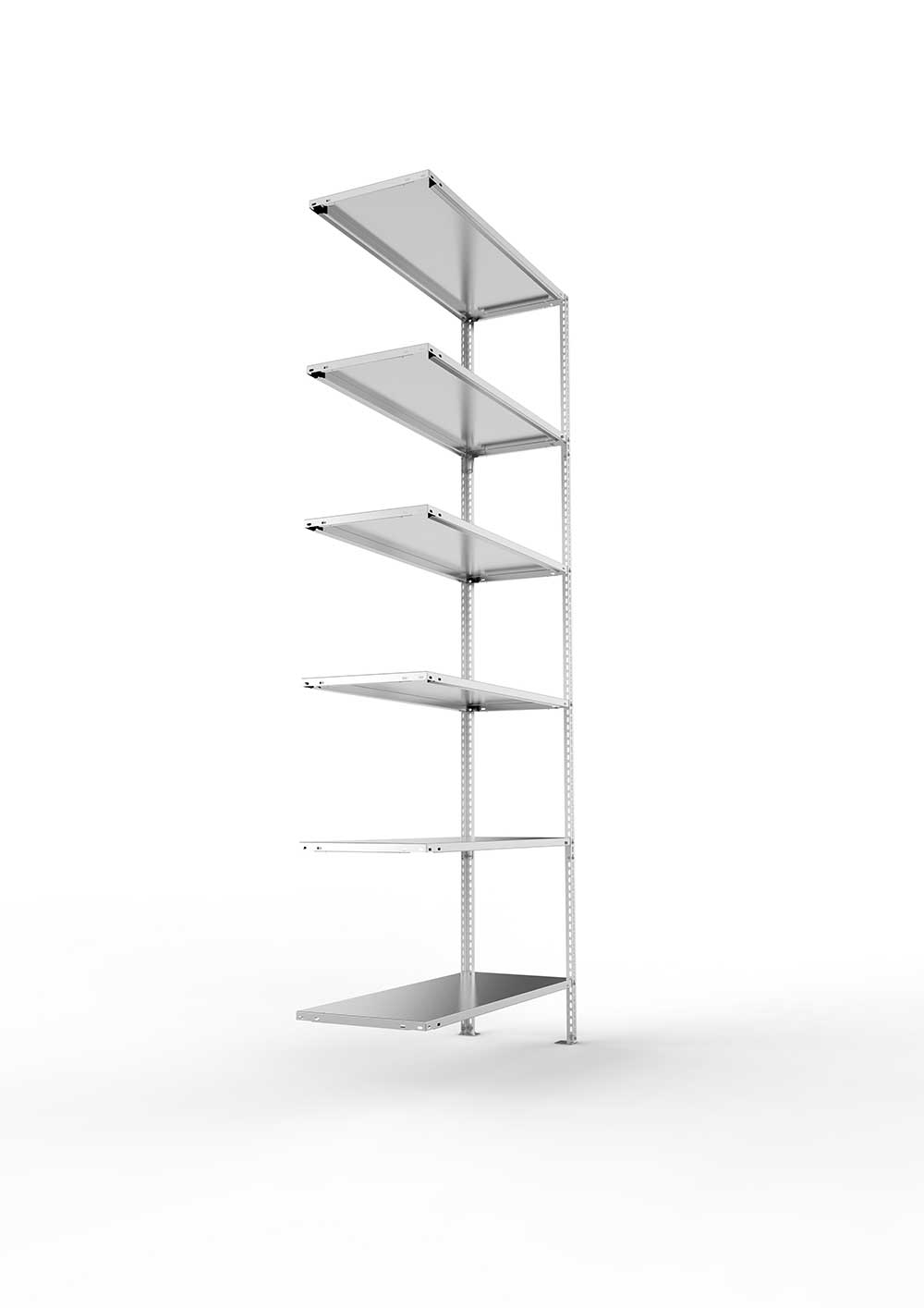 Kellerregal Pro Schraubsystem Anbauregal 250×100×40 cm, 80 kg, 6 Böden, verzinkt