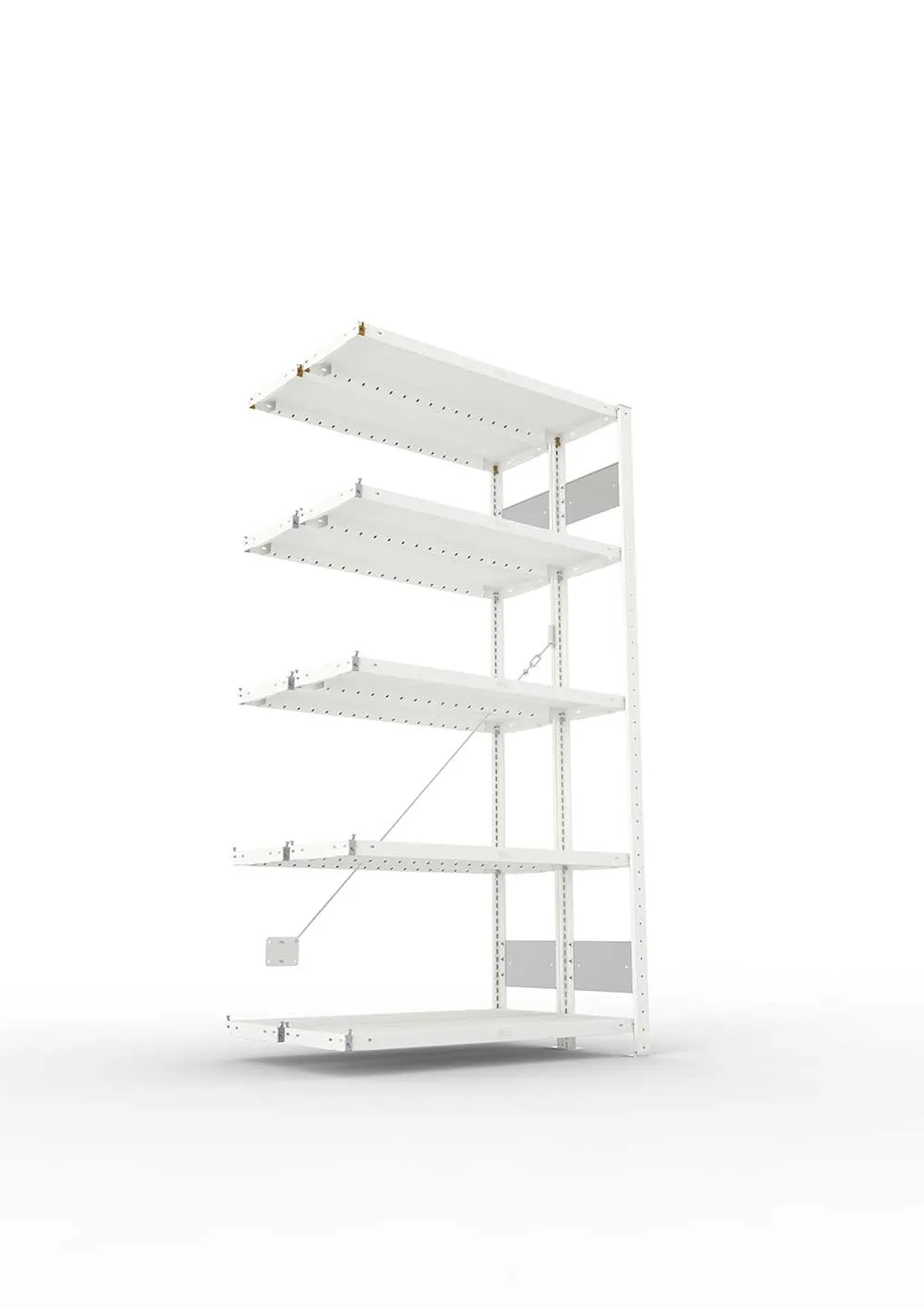 Metallregal Pro-Flex Stecksystem Doppelanbauregal – 200×100×30 cm, 230 kg, RAL 7035