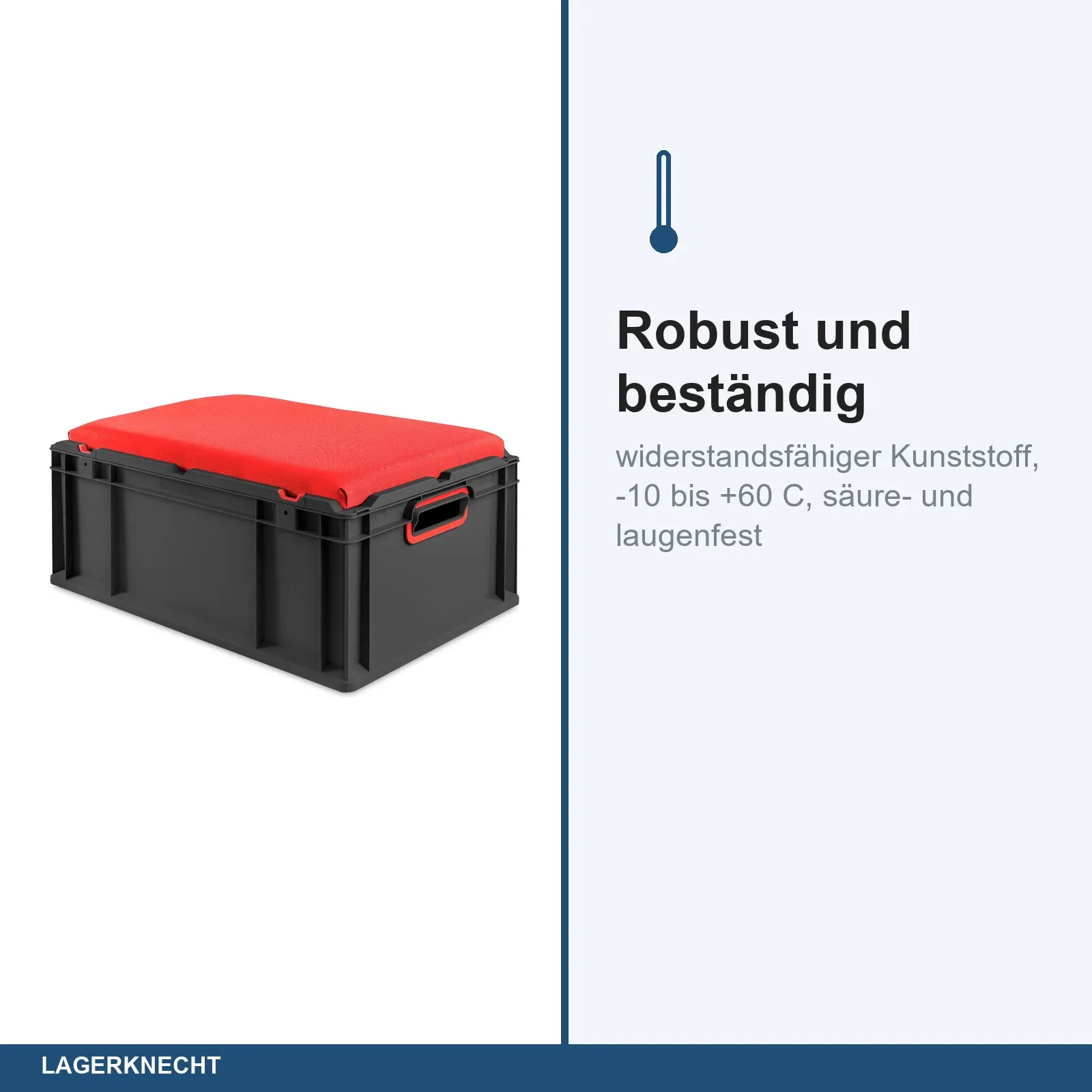 Seat Box 60x40x27 cm, NextGen Cycle, Griffe offen, rot