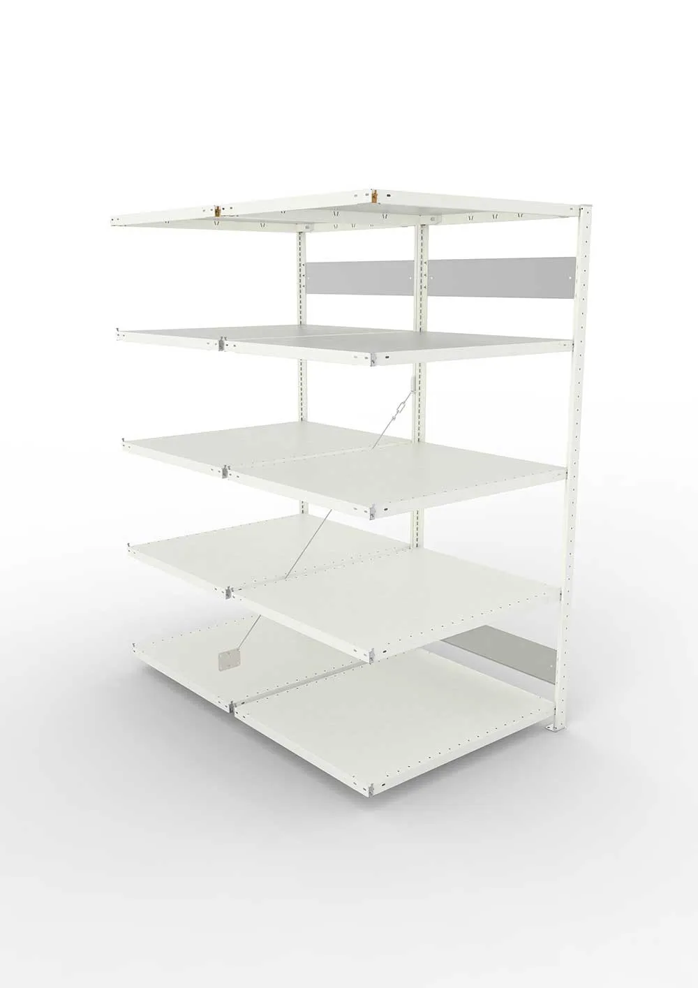 Metallregal Pro-Flex Stecksystem Doppelanbauregal – 200×100×80 cm, 230 kg, RAL 7035